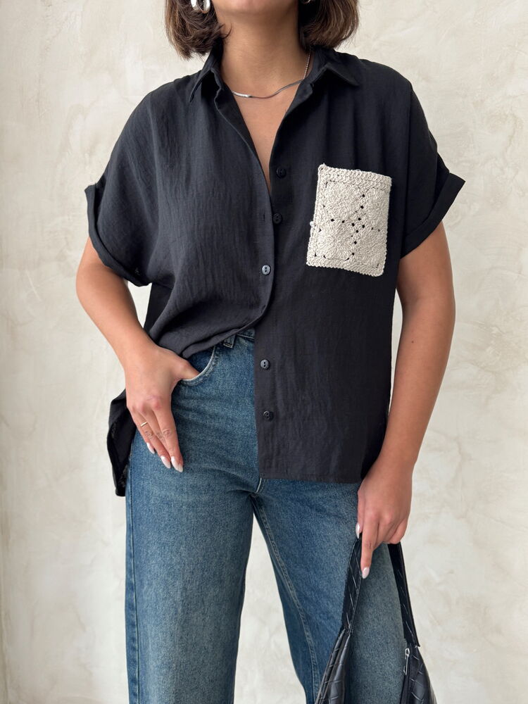 Linen Raw Pocket Applique Pocket Linen Wholesale Shirt – Brand: Topshow – Women & Kids, Baby Clothes Wholesale – TheBS Women