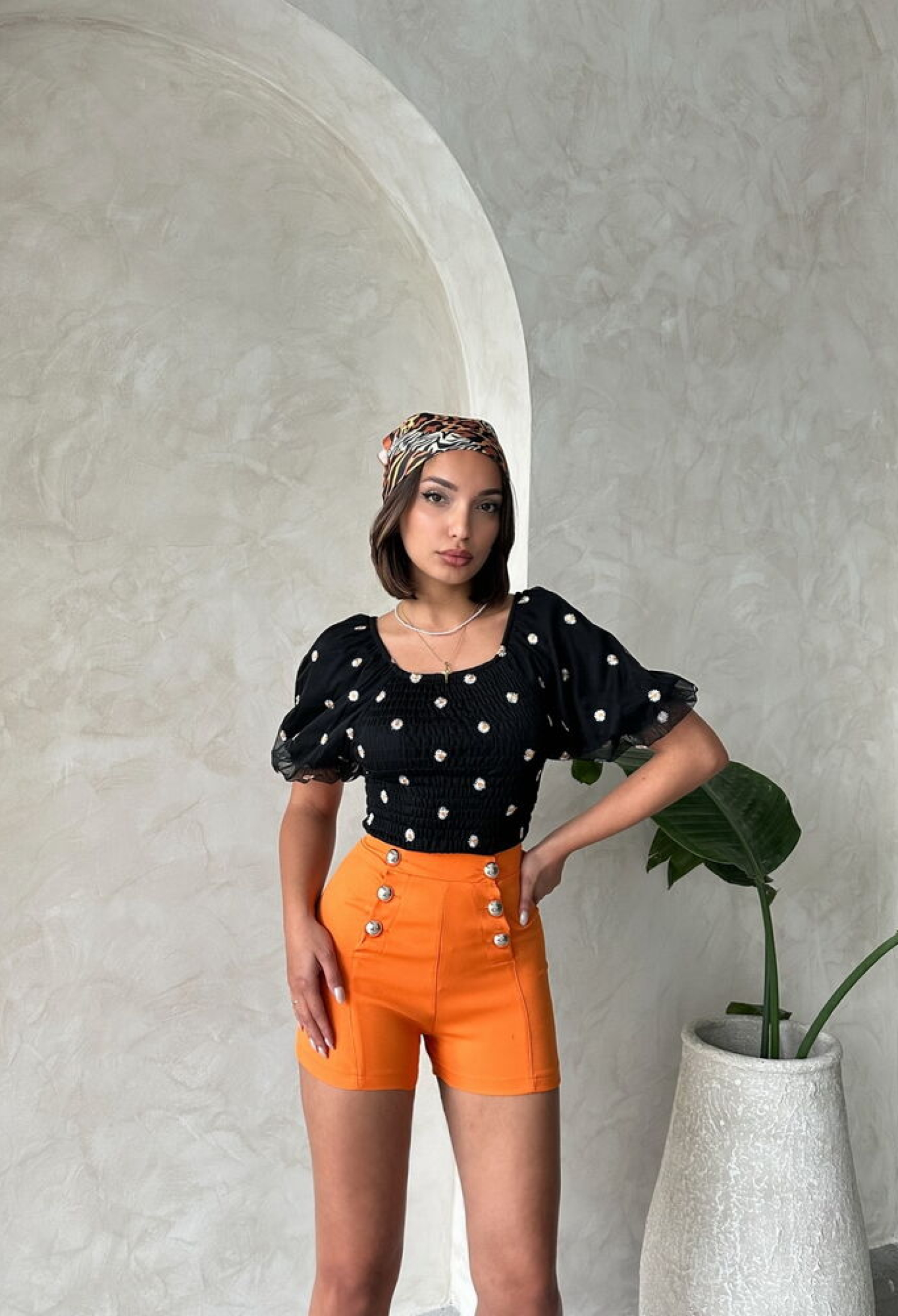 Gipe Detailed Patterned Chiffon Wholesale Blouse - Brand: Topshow - Women & Kids, Baby Clothes Wholesale - TheBS Women