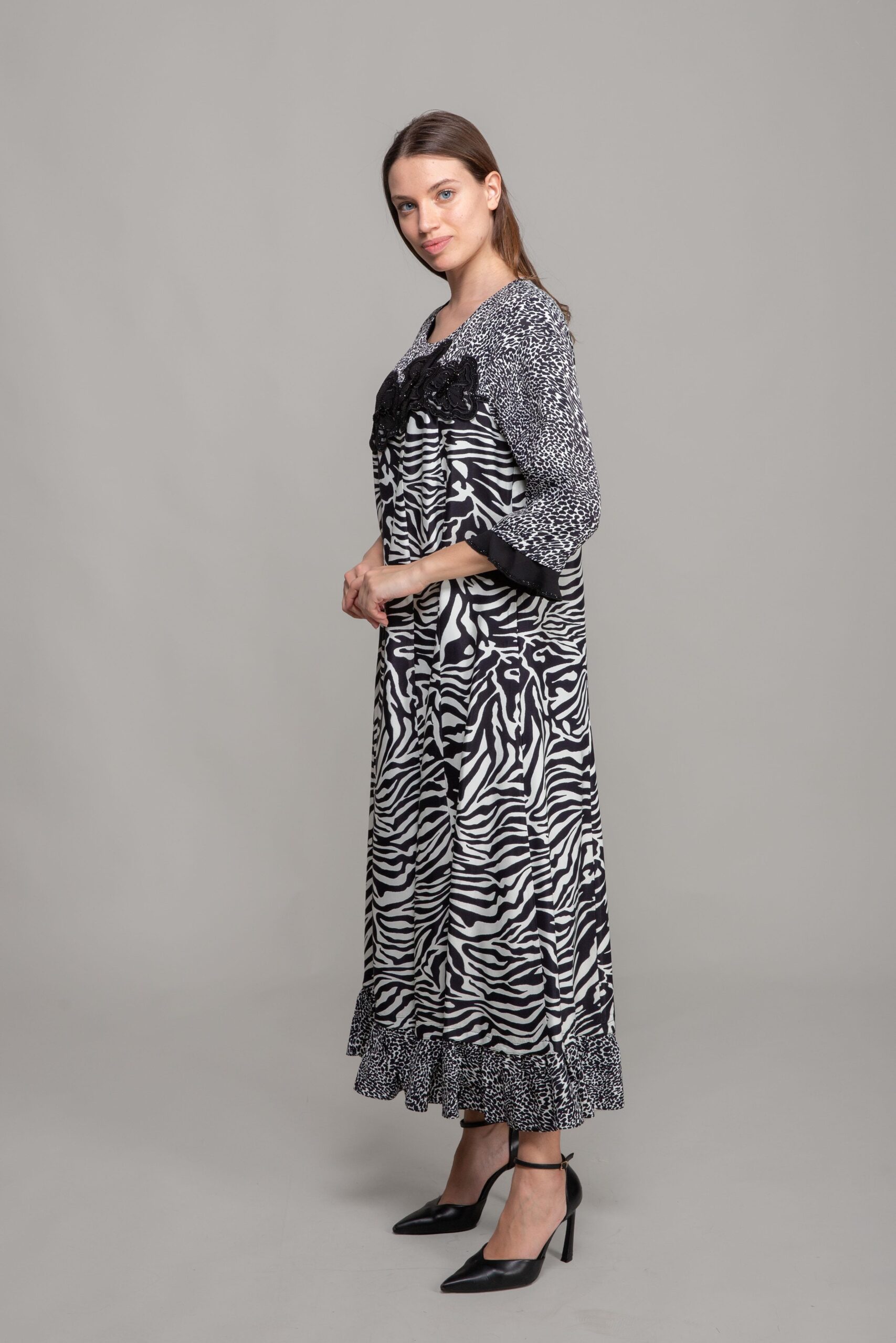 Round Neck Satin Empirme Dress - Brand: GUMANIZE - Women & Kids, Baby Clothes Wholesale - TheBS Women Round Neck Satin Empirme Dress - Brand: GUMANIZE - Women & Kids, Baby Clothes Wholesale - TheBS Women