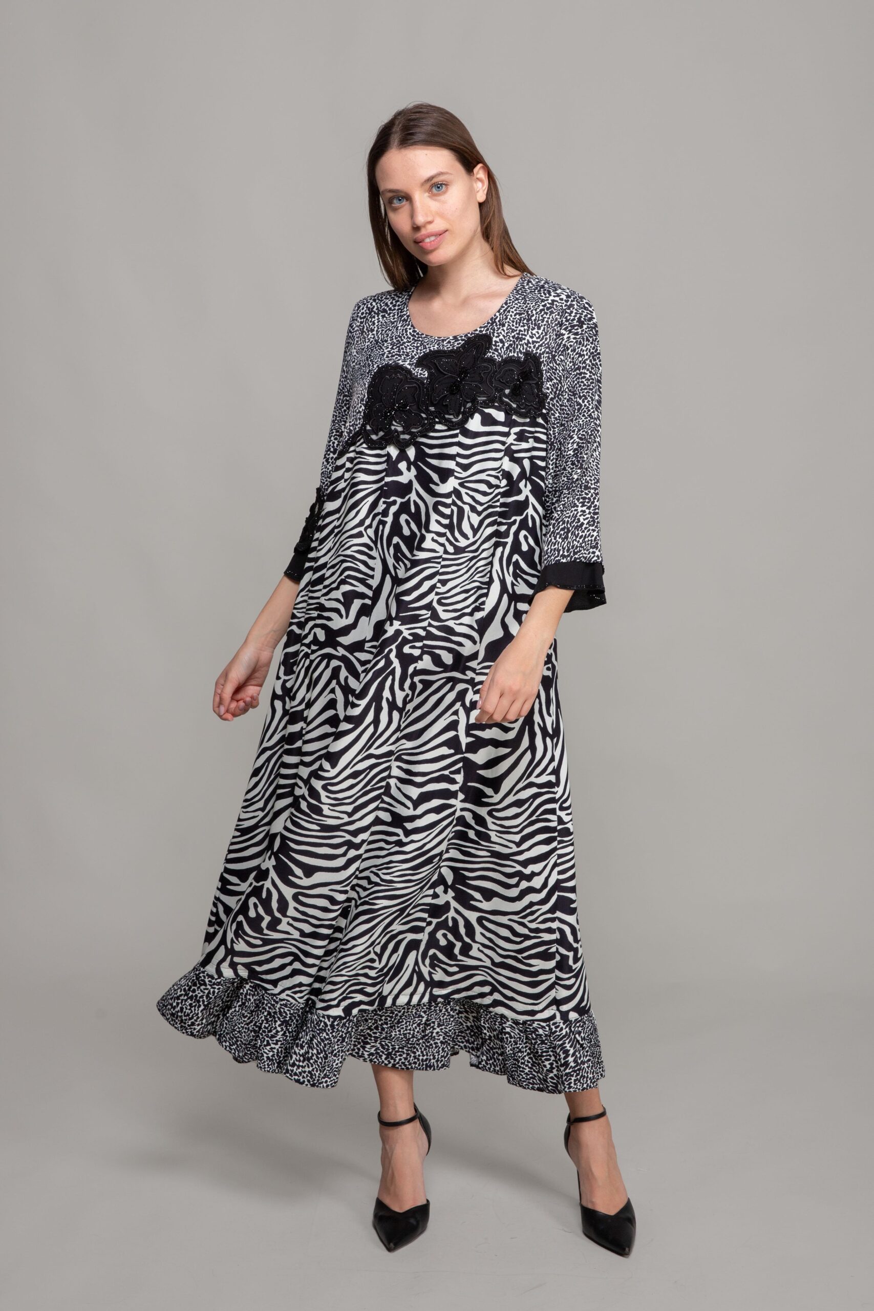 Round Neck Satin Empirme Dress - Brand: GUMANIZE - Women & Kids, Baby Clothes Wholesale - TheBS Women Round Neck Satin Empirme Dress - Brand: GUMANIZE - Women & Kids, Baby Clothes Wholesale - TheBS Women