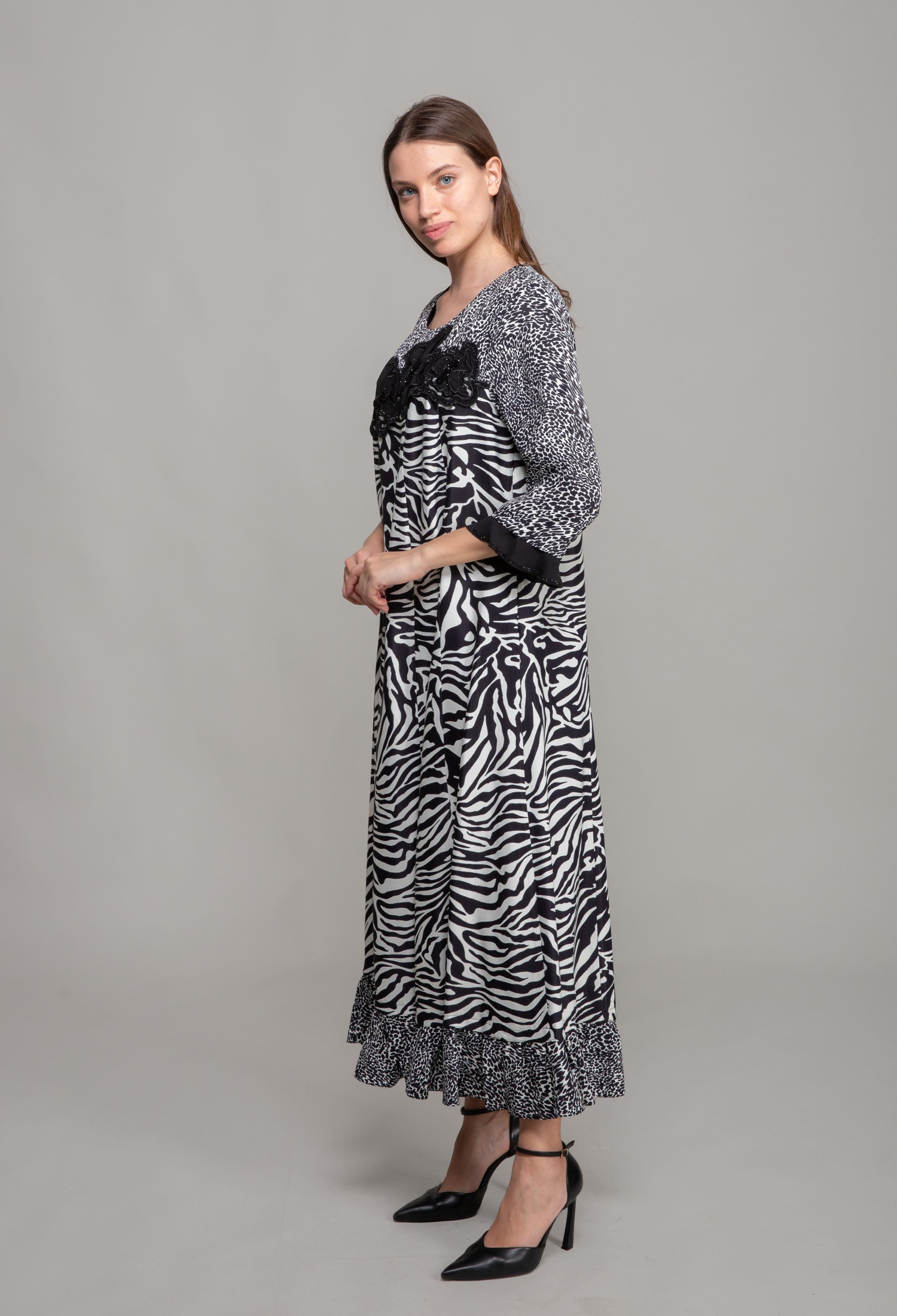 Round Neck Satin Empirme Dress - Brand: GUMANIZE - Women & Kids, Baby Clothes Wholesale - TheBS Women