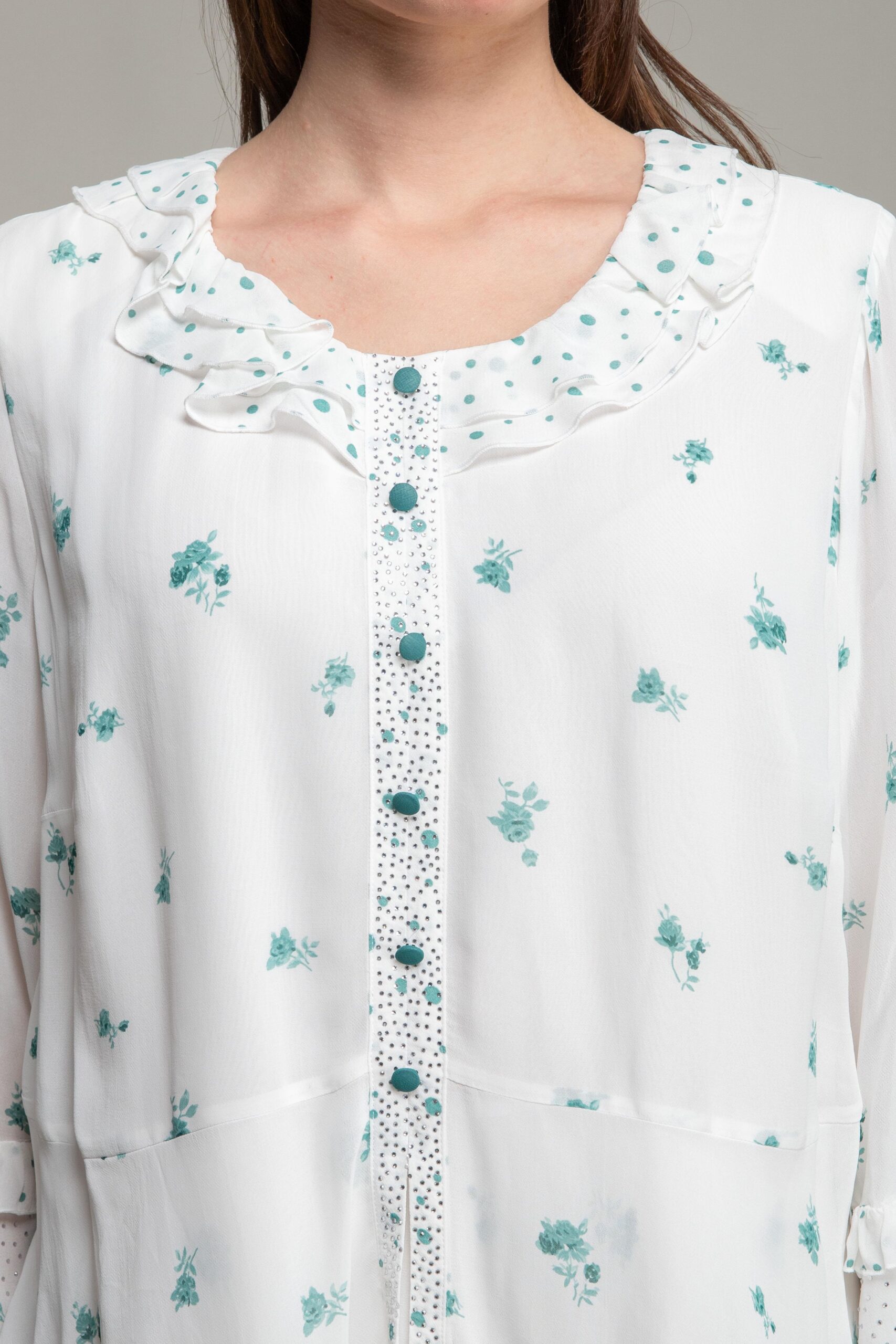 Round Neck Ruffle Gunpowder Dress - Brand: GUMANIZE - Women & Kids, Baby Clothes Wholesale - TheBS Women Round Neck Ruffle Gunpowder Dress - Brand: GUMANIZE - Women & Kids, Baby Clothes Wholesale - TheBS Women