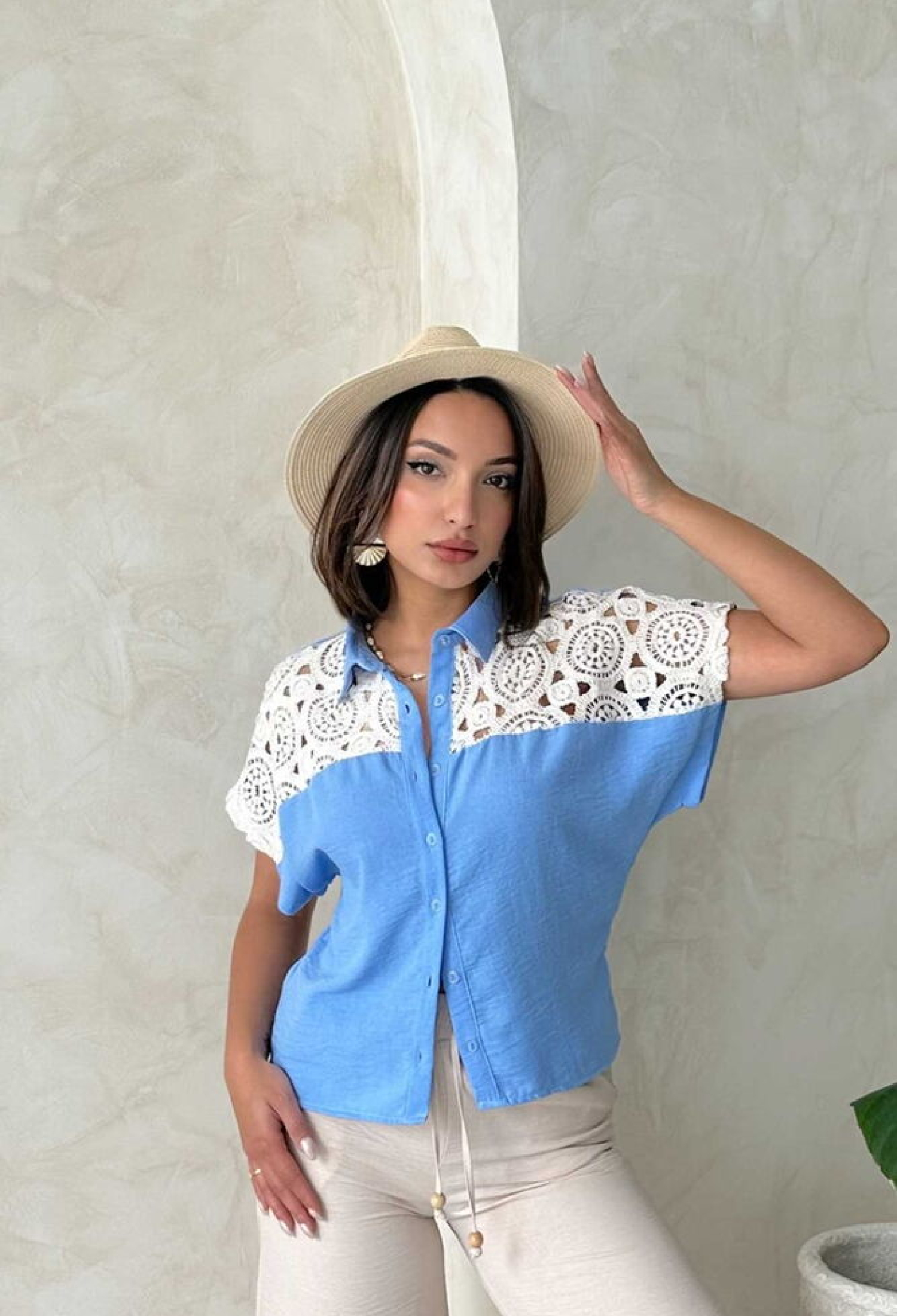 Raw Blouse With Chest - Blue - Brand: Topshow - Women & Kids, Baby Clothes Wholesale - TheBS Women