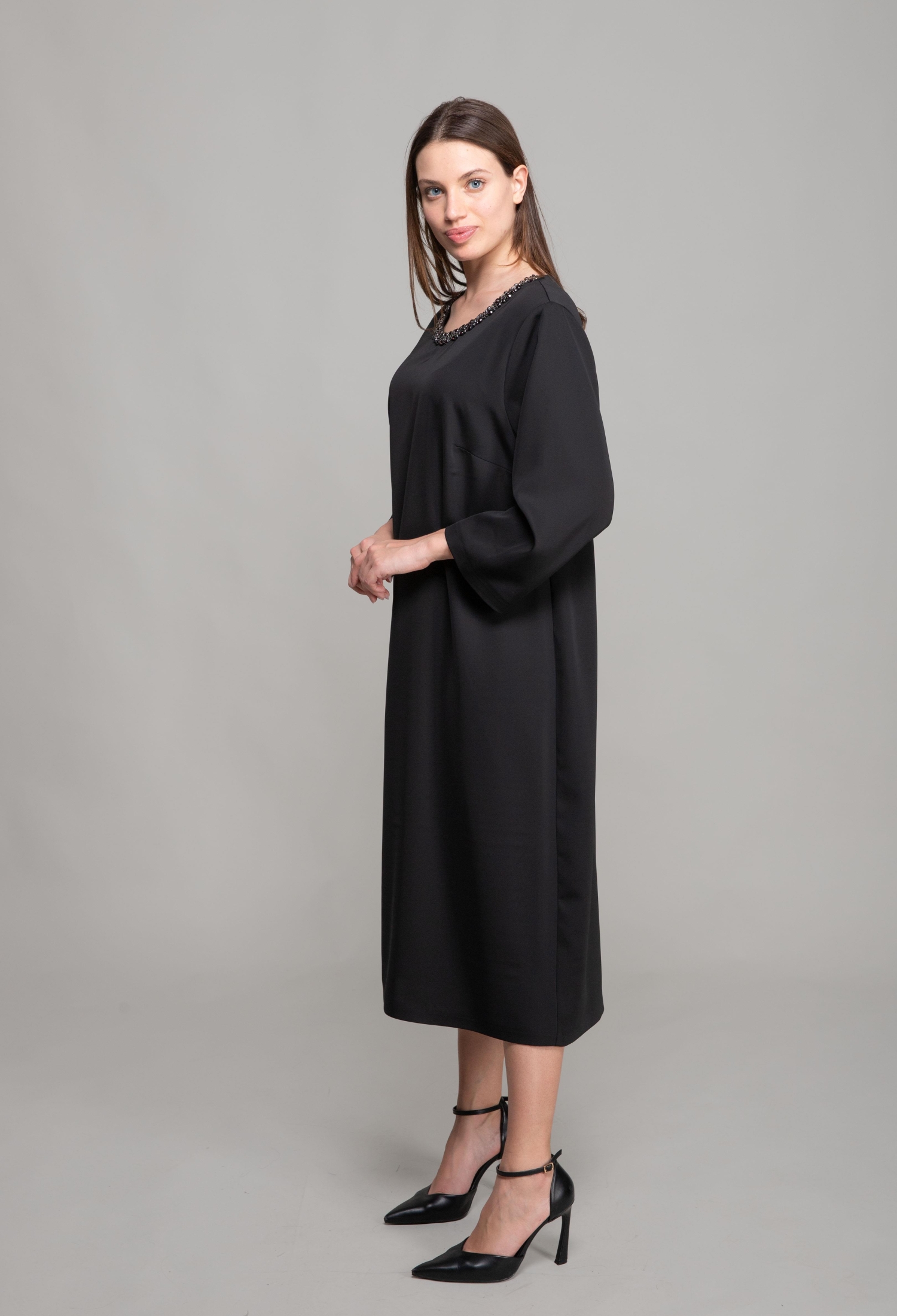 Round Neck Stitch Stone Dress - Brand: GUMANIZE - Women & Kids, Baby Clothes Wholesale - TheBS Women