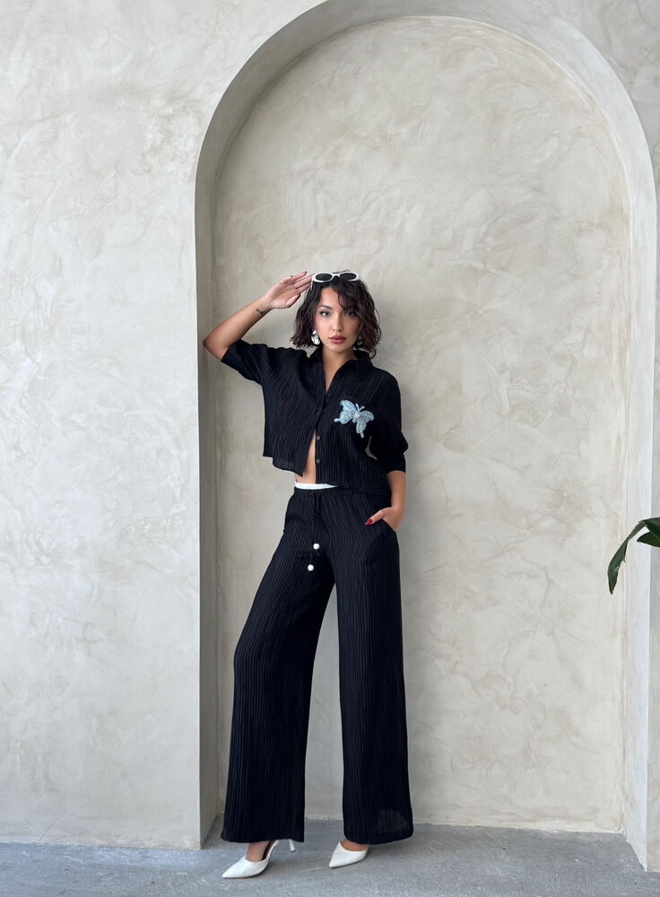 Butterfly Detailed Pleated Shirt – Brand: Topshow – Women & Kids, Baby Clothes Wholesale – TheBS Women