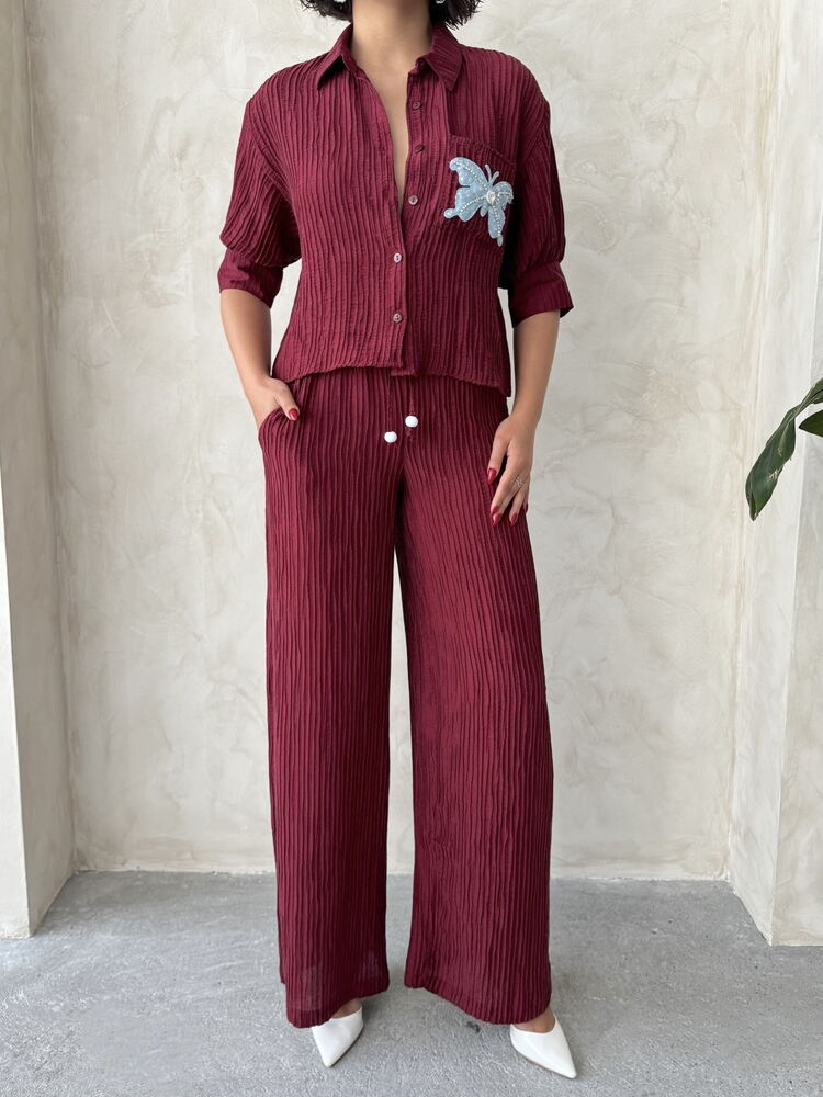 Pleise Wholesale Pants – Burgundy
