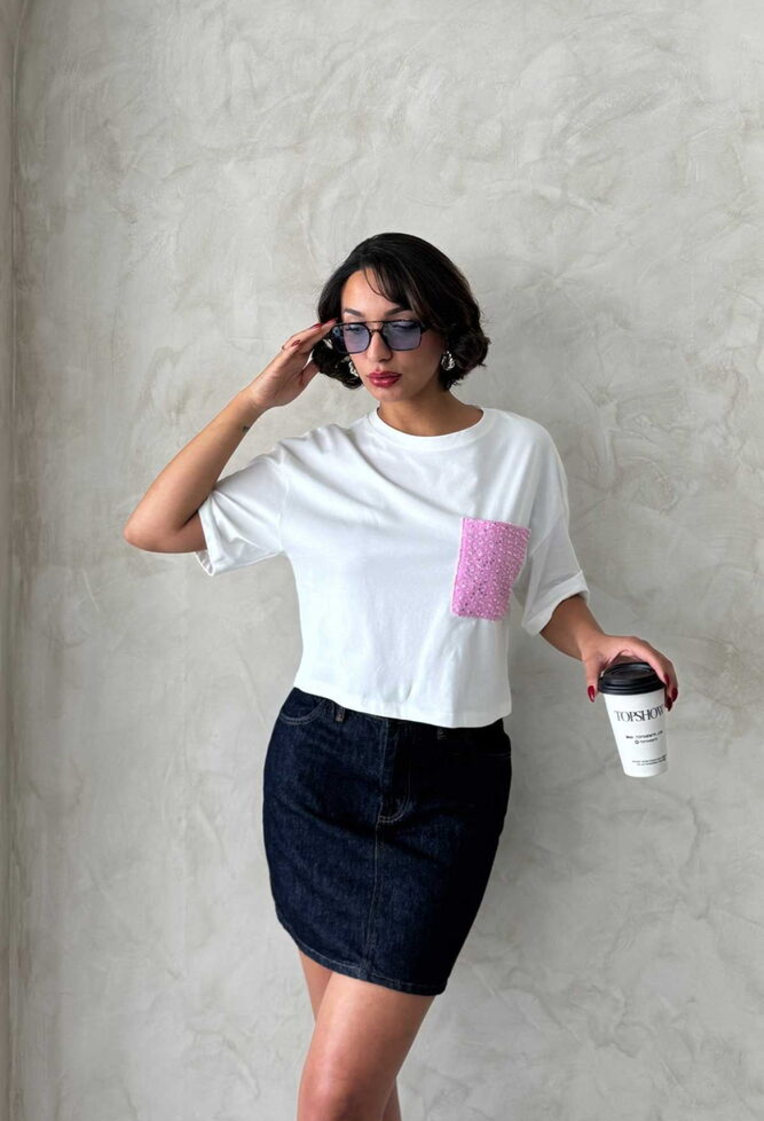 Pocket Detailed Wholesale T-Shirt -