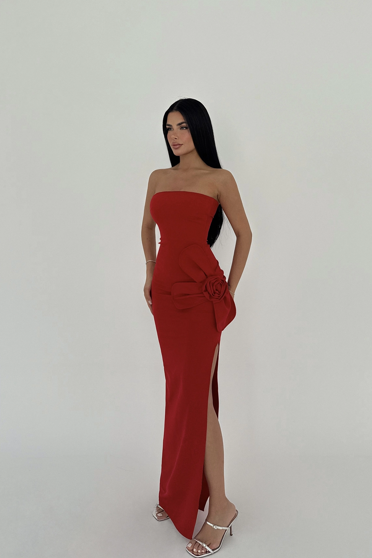 Rose Detail Strapless Dress - Brand: EYYO ATELIER - Women & Kids, Baby Clothes Wholesale - TheBS Women Rose Detail Strapless Dress - Brand: EYYO ATELIER - Women & Kids, Baby Clothes Wholesale - TheBS Women