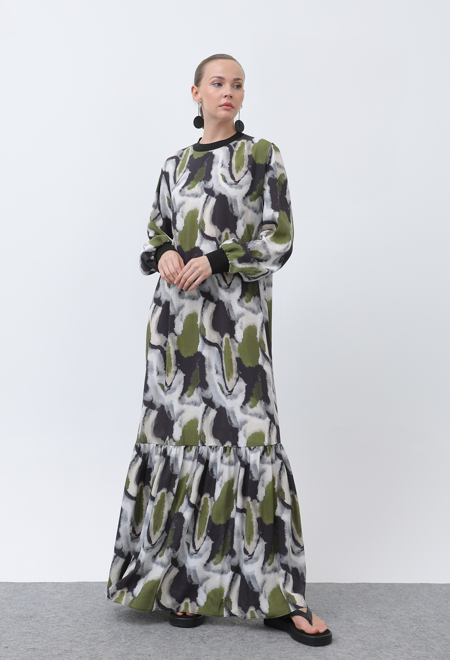 Women's Collar Ribbed Patterned Dress - Brand: Puane - Women & Kids, Baby Clothes Wholesale - TheBS Women