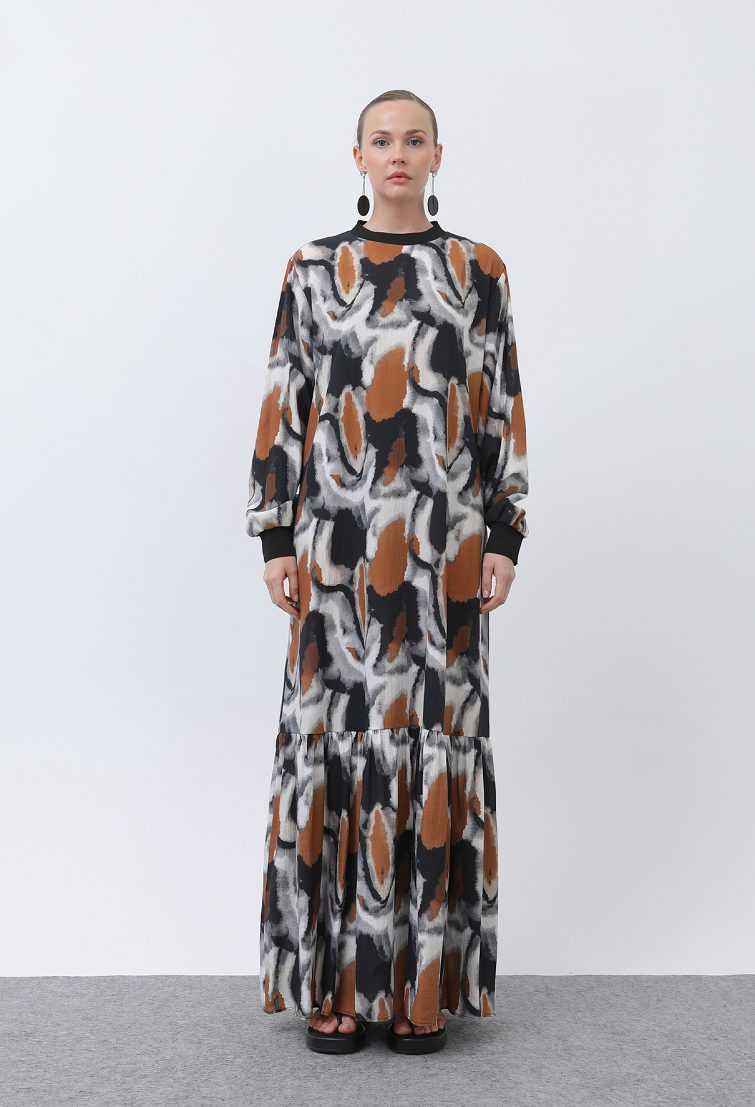 Women's Collar Ribbed Patterned Dress - Brand: Puane - Women & Kids, Baby Clothes Wholesale - TheBS Women