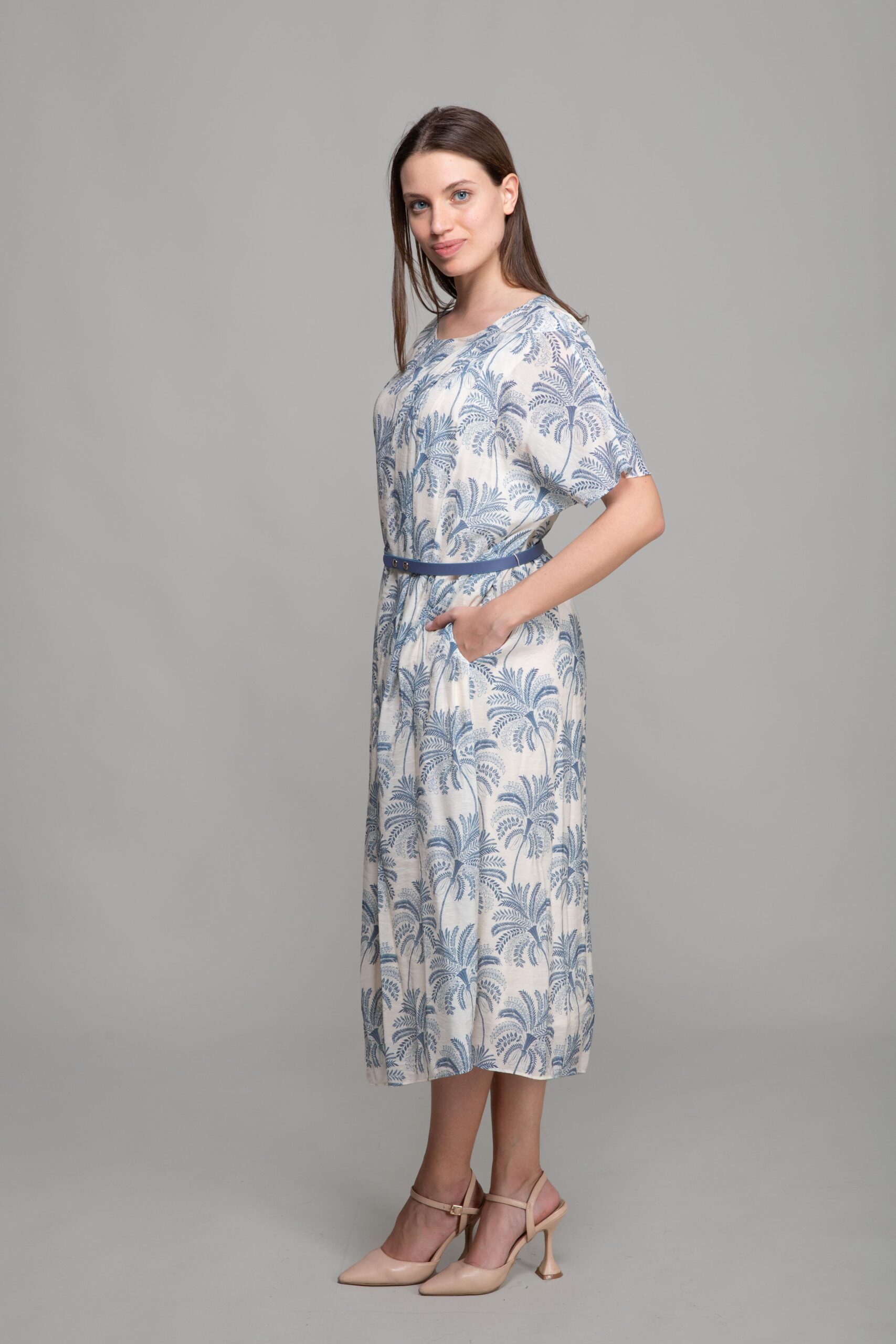 Round Neck Chiffon Dress - Brand: GUMANIZE - Women & Kids, Baby Clothes Wholesale - TheBS Women Round Neck Chiffon Dress - Brand: GUMANIZE - Women & Kids, Baby Clothes Wholesale - TheBS Women