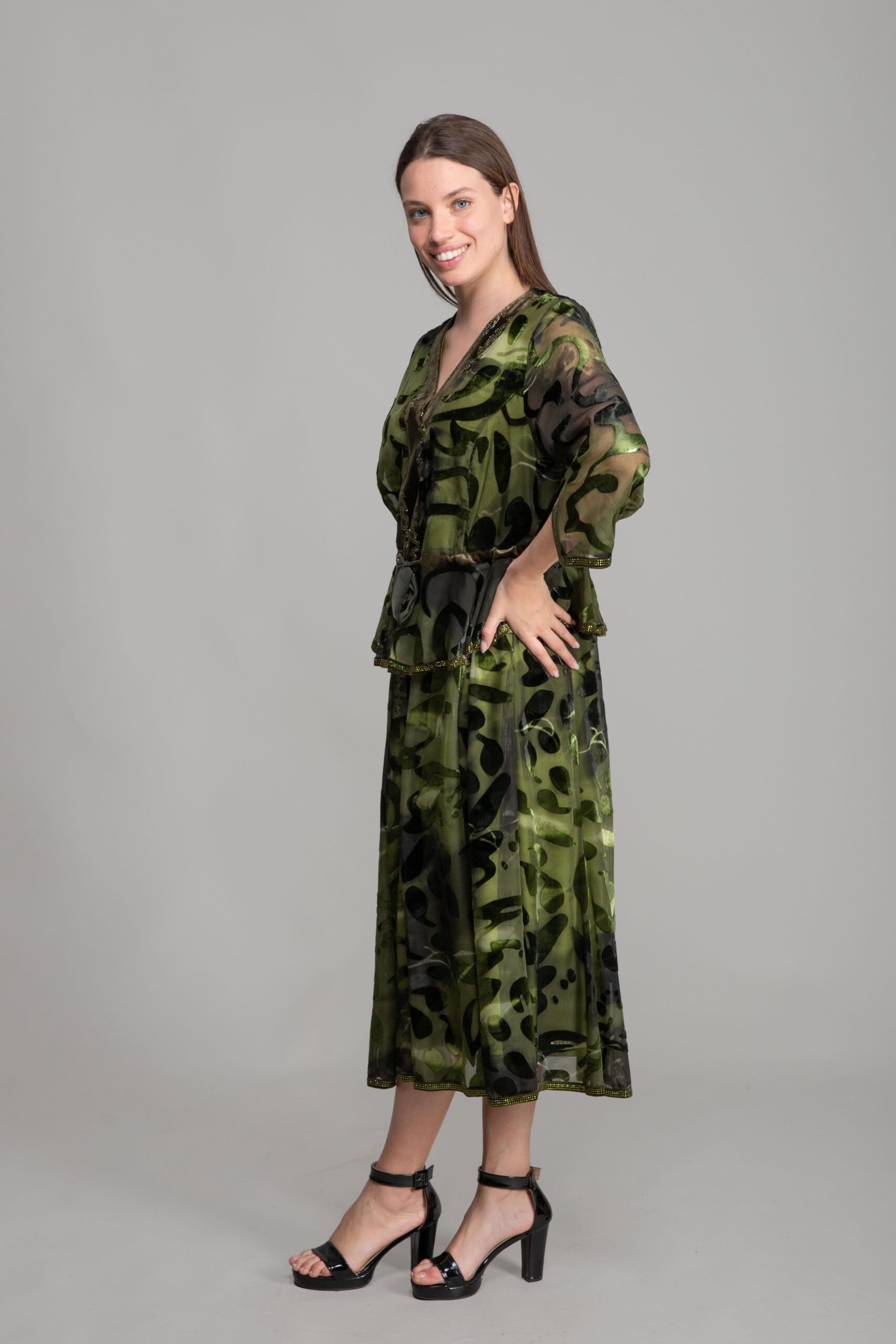 V Neck Burn Velvet Dress - Brand: GUMANIZE - Women & Kids, Baby Clothes Wholesale - TheBS Women V Neck Burn Velvet Dress - Brand: GUMANIZE - Women & Kids, Baby Clothes Wholesale - TheBS Women