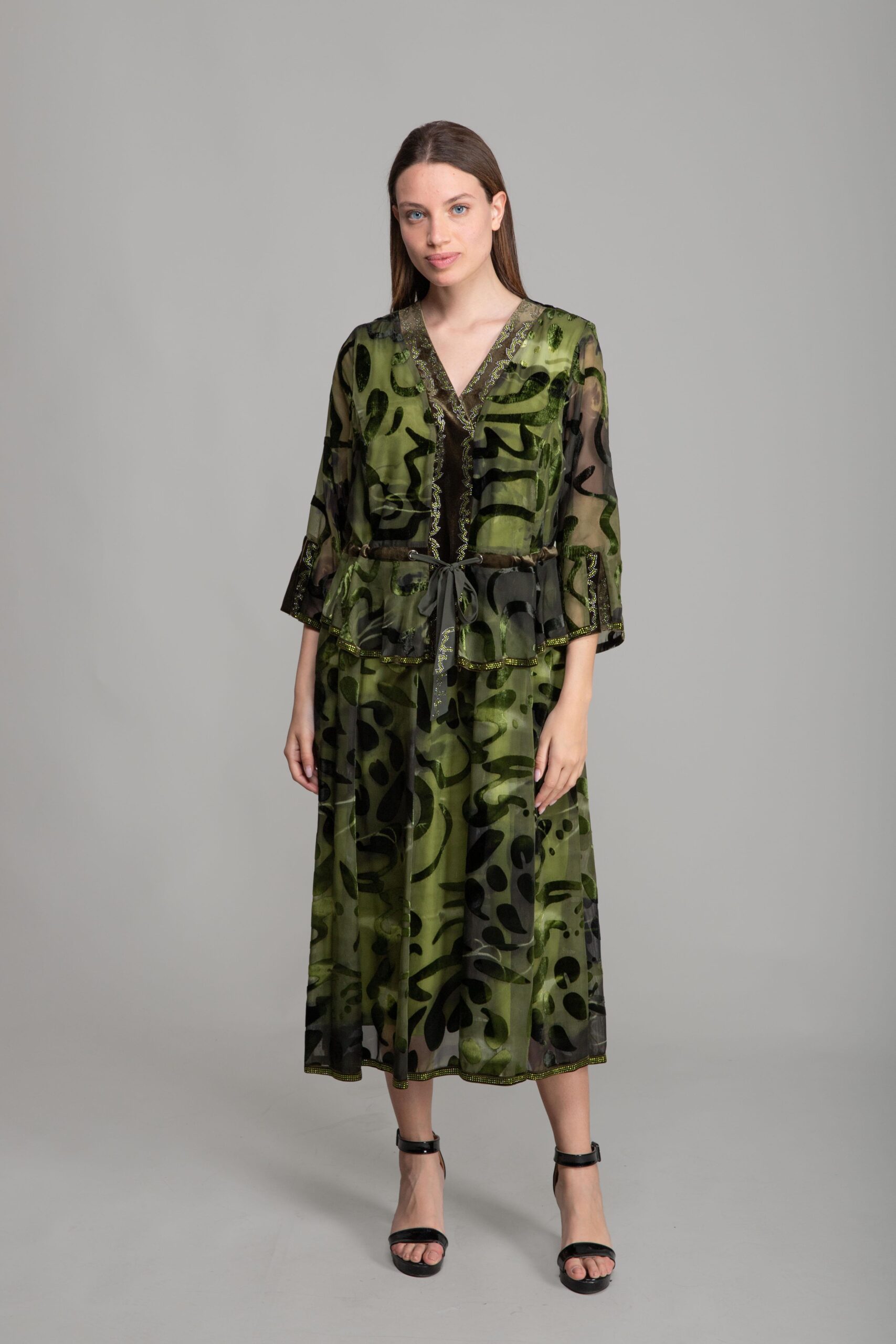 V Neck Burn Velvet Dress - Brand: GUMANIZE - Women & Kids, Baby Clothes Wholesale - TheBS Women V Neck Burn Velvet Dress - Brand: GUMANIZE - Women & Kids, Baby Clothes Wholesale - TheBS Women