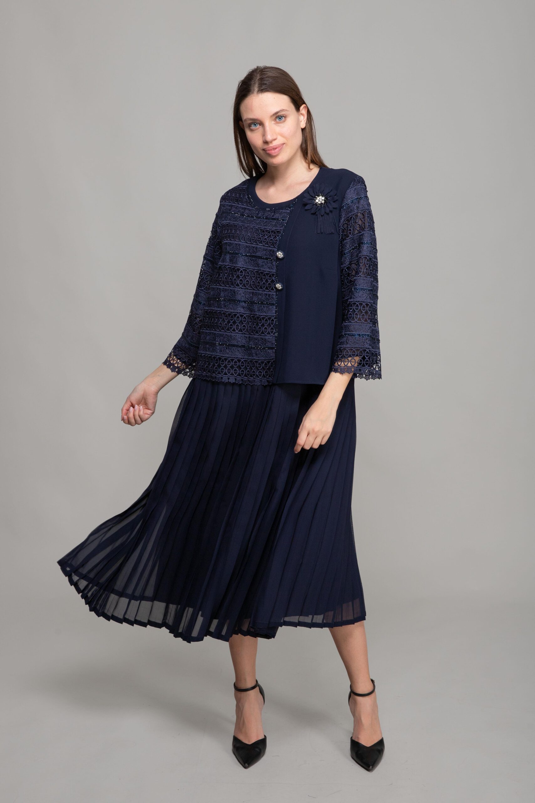 Round Neck Ruffle Dress - Brand: GUMANIZE - Women & Kids, Baby Clothes Wholesale - TheBS Women Round Neck Ruffle Dress - Brand: GUMANIZE - Women & Kids, Baby Clothes Wholesale - TheBS Women