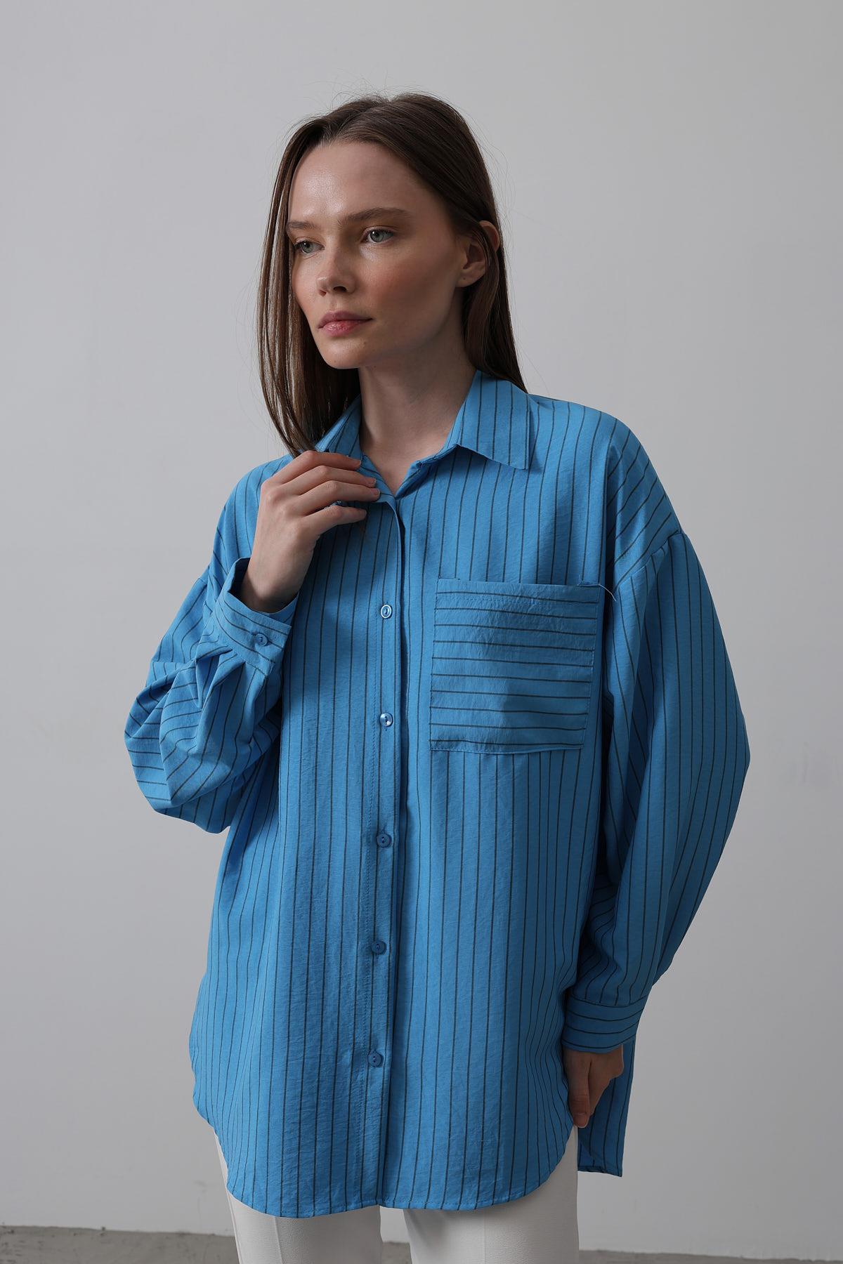 Striped Single Pocket Shirt – Brand: Reyon – Women & Kids, Baby Clothes Wholesale – TheBS Women