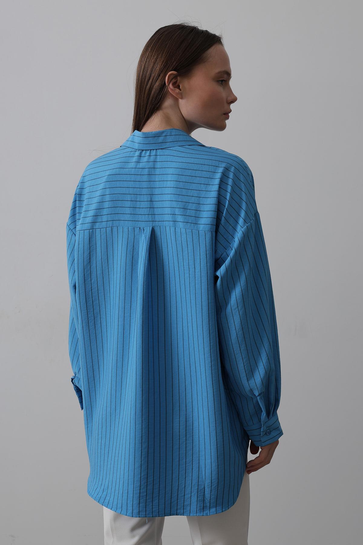 Striped Single Pocket Shirt – Brand: Reyon – Women & Kids, Baby Clothes Wholesale – TheBS Women