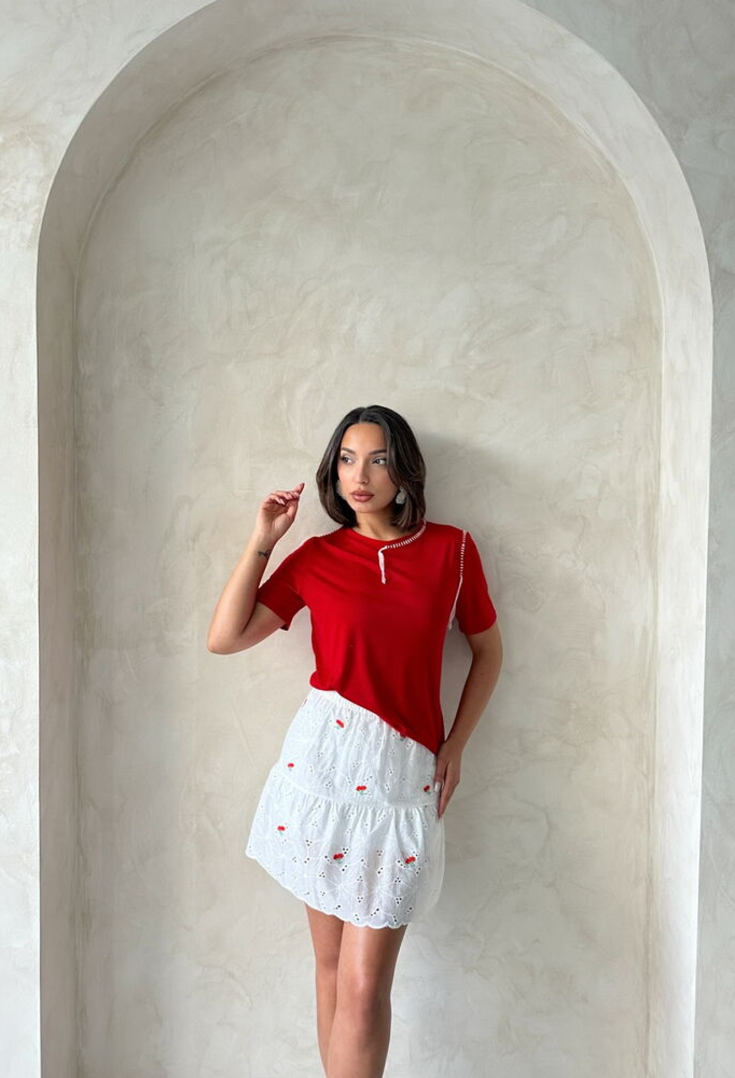 Floral Embroidered Above Knee Wholesale Skirt - Brand: Topshow - Women & Kids, Baby Clothes Wholesale - TheBS Women