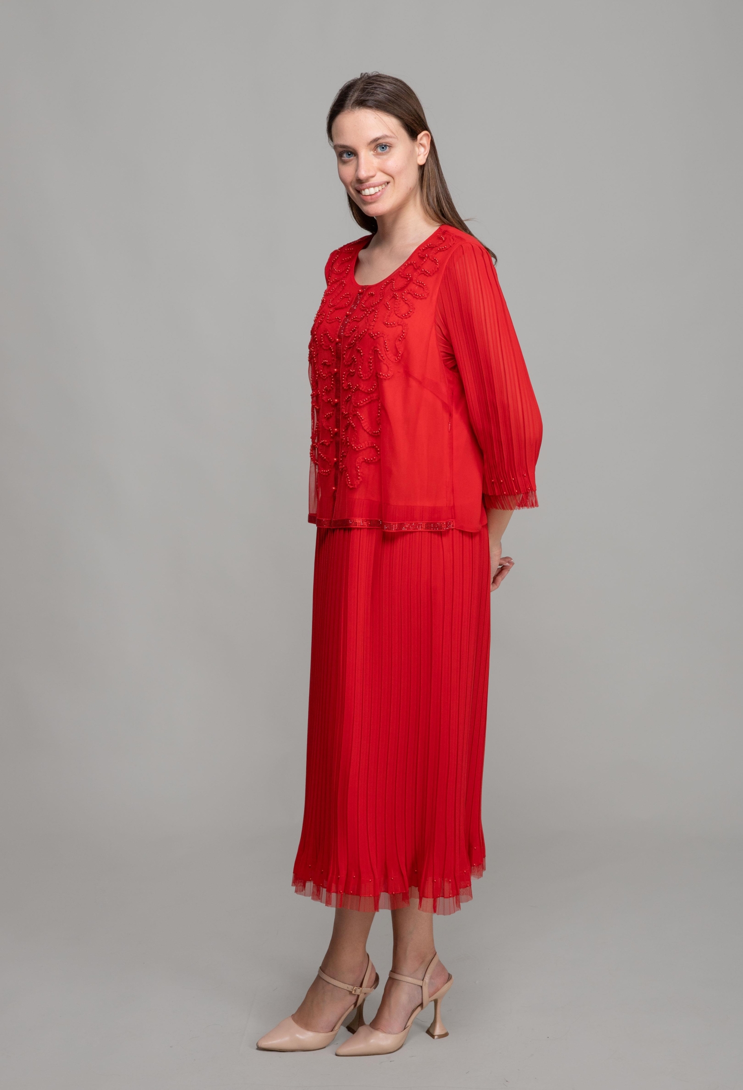 Round Neck Dress + Tulle Blouse - Brand: GUMANIZE - Women & Kids, Baby Clothes Wholesale - TheBS Women