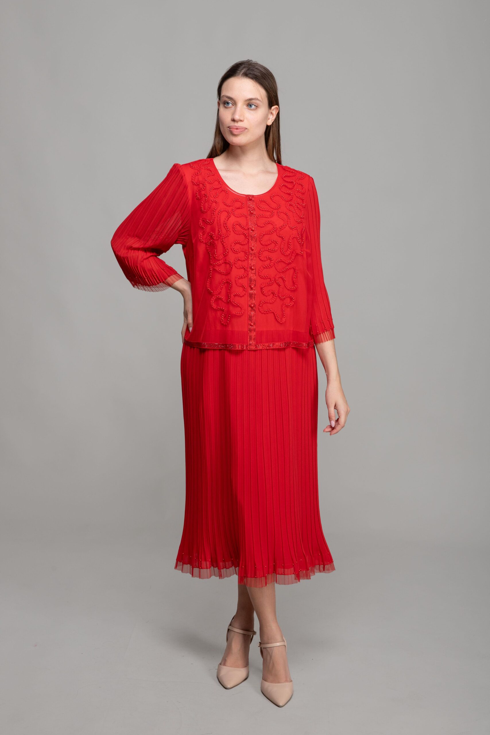 Round Neck Dress + Tulle Blouse - Brand: GUMANIZE - Women & Kids, Baby Clothes Wholesale - TheBS Women Round Neck Dress + Tulle Blouse - Brand: GUMANIZE - Women & Kids, Baby Clothes Wholesale - TheBS Women