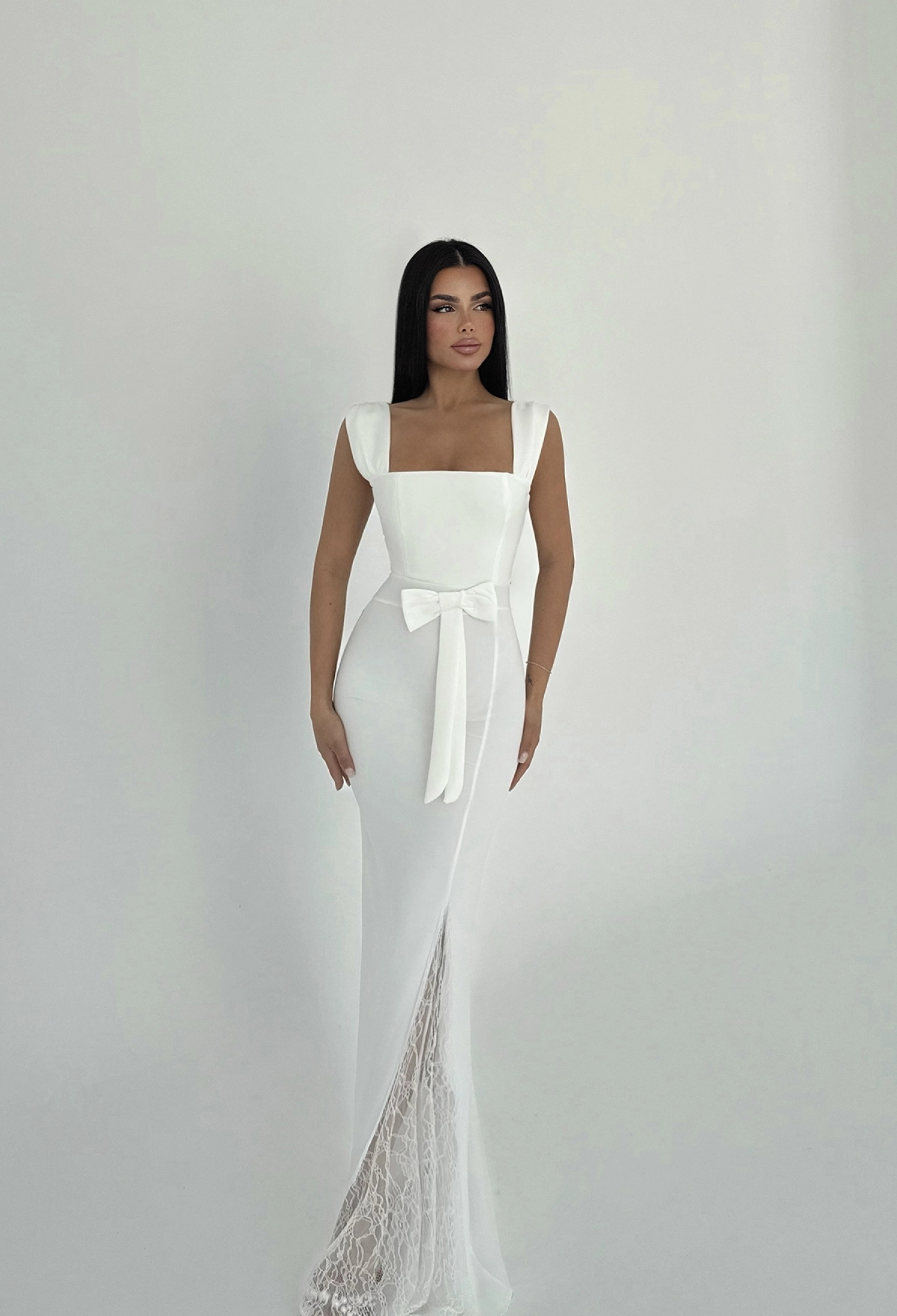 Remmy Slit Lace Detail Long Dress - Brand: EYYO ATELIER - Women & Kids, Baby Clothes Wholesale - TheBS Women