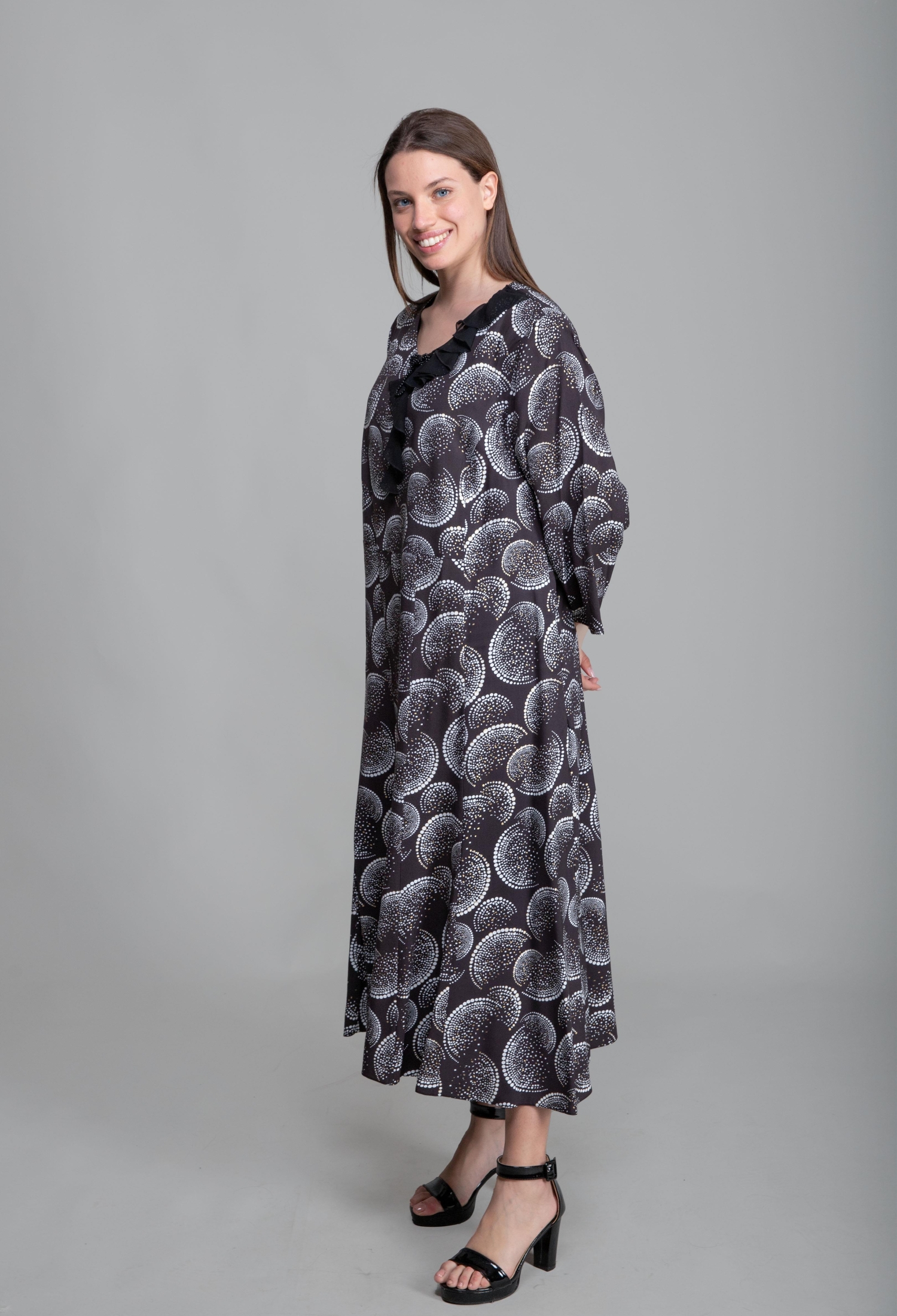 Round Neck Flush Empirme Dress - Brand: GUMANIZE - Women & Kids, Baby Clothes Wholesale - TheBS Women