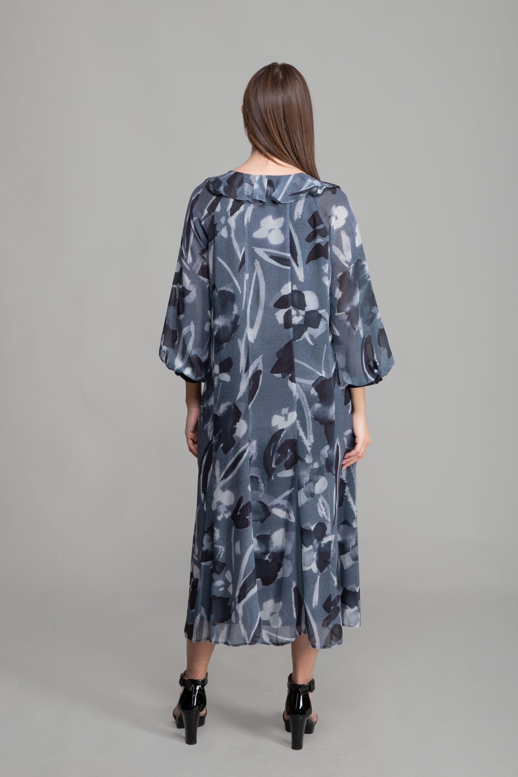 Round Ruffle Collar Empirme Dress - Brand: GUMANIZE - Women & Kids, Baby Clothes Wholesale - TheBS Women Round Ruffle Collar Empirme Dress - Brand: GUMANIZE - Women & Kids, Baby Clothes Wholesale - TheBS Women