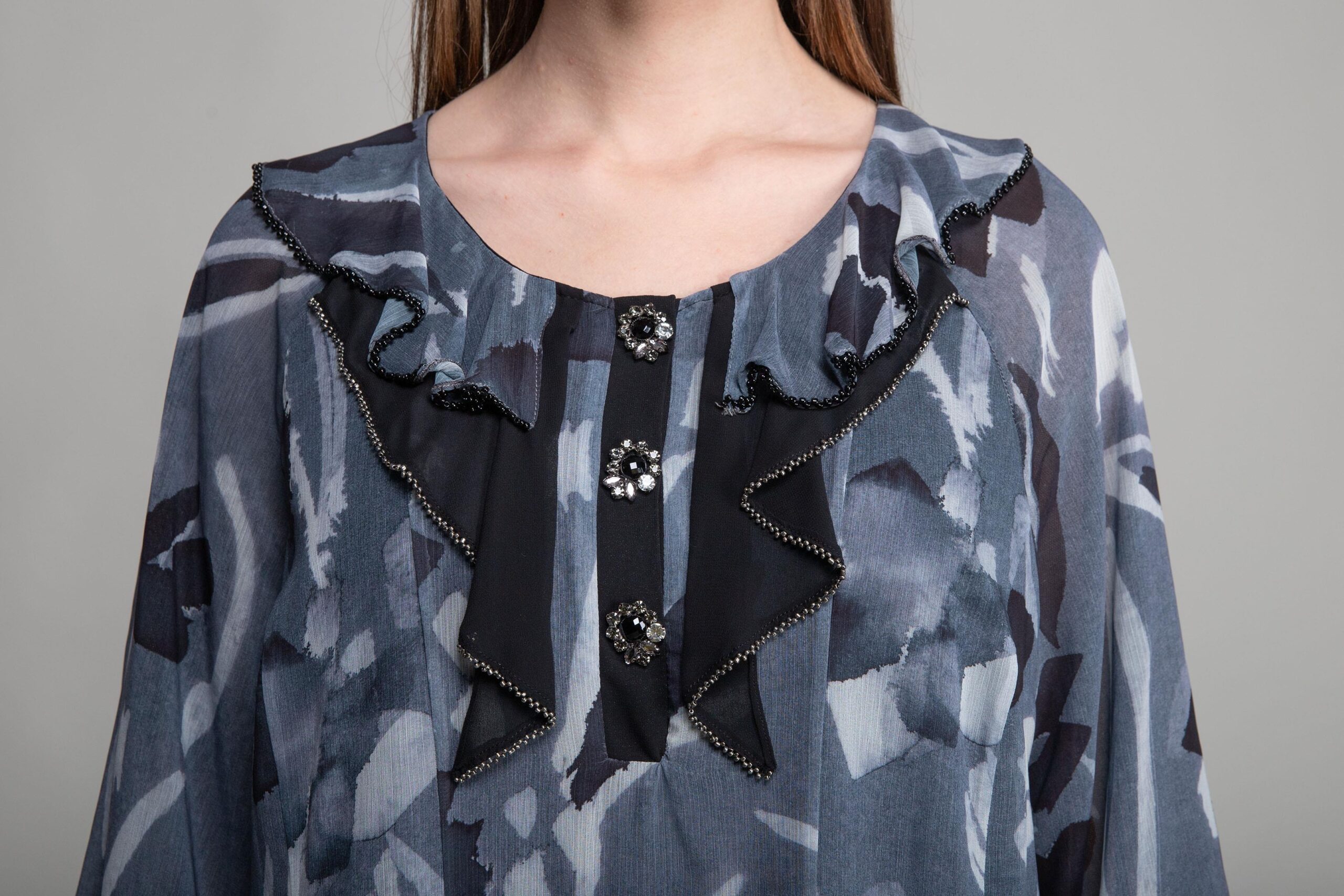 Round Ruffle Collar Empirme Dress - Brand: GUMANIZE - Women & Kids, Baby Clothes Wholesale - TheBS Women Round Ruffle Collar Empirme Dress - Brand: GUMANIZE - Women & Kids, Baby Clothes Wholesale - TheBS Women