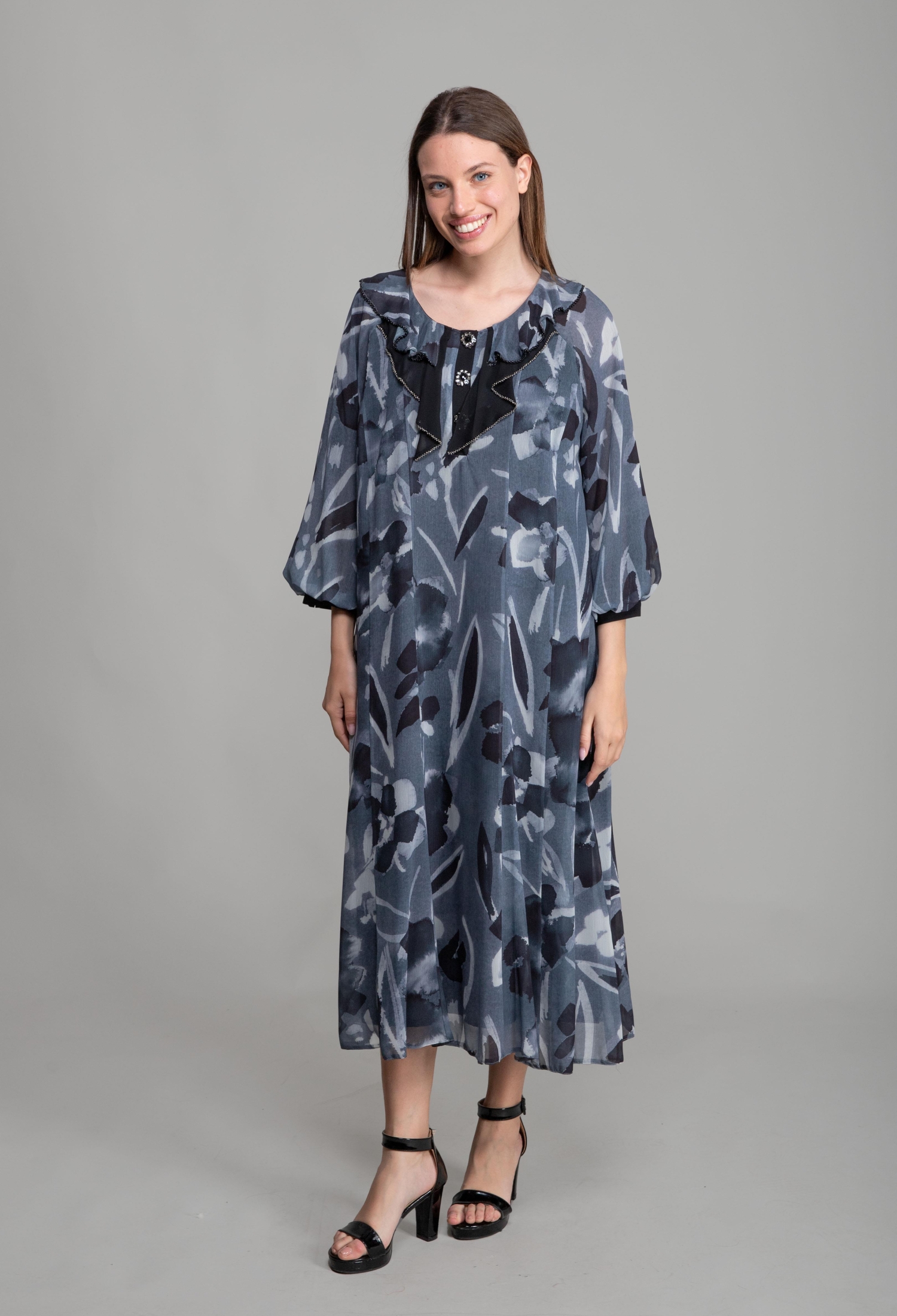 Round Ruffle Collar Empirme Dress - Brand: GUMANIZE - Women & Kids, Baby Clothes Wholesale - TheBS Women