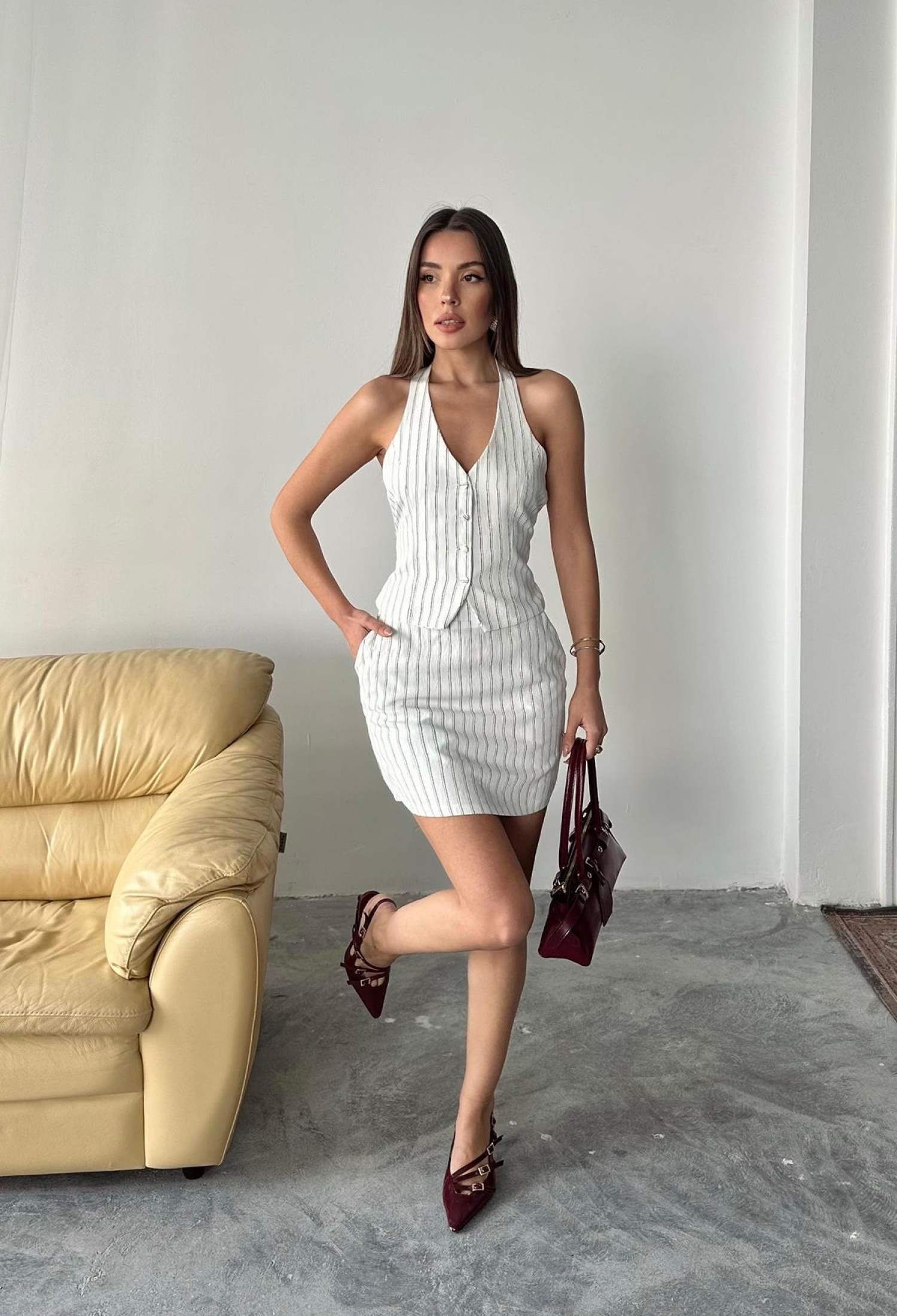 WholesaleStriped Vest And Skirt Suit - Brand: Elisa - Women & Kids, Baby Clothes Wholesale - TheBS Women