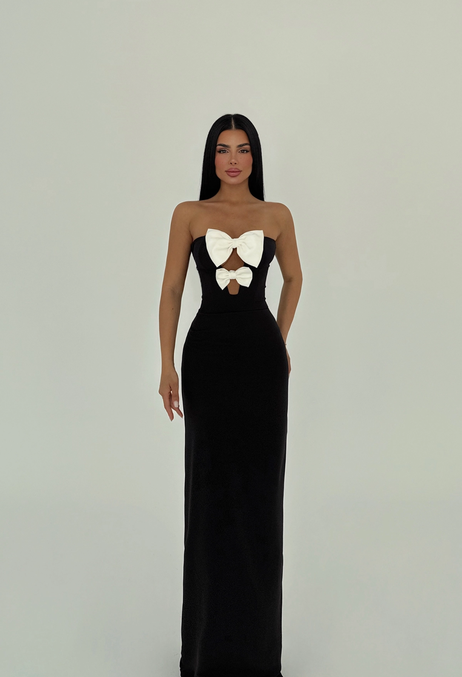 Bow Detail Strapless Dress - Mix Color - Brand: EYYO ATELIER - Women & Kids, Baby Clothes Wholesale - TheBS Women