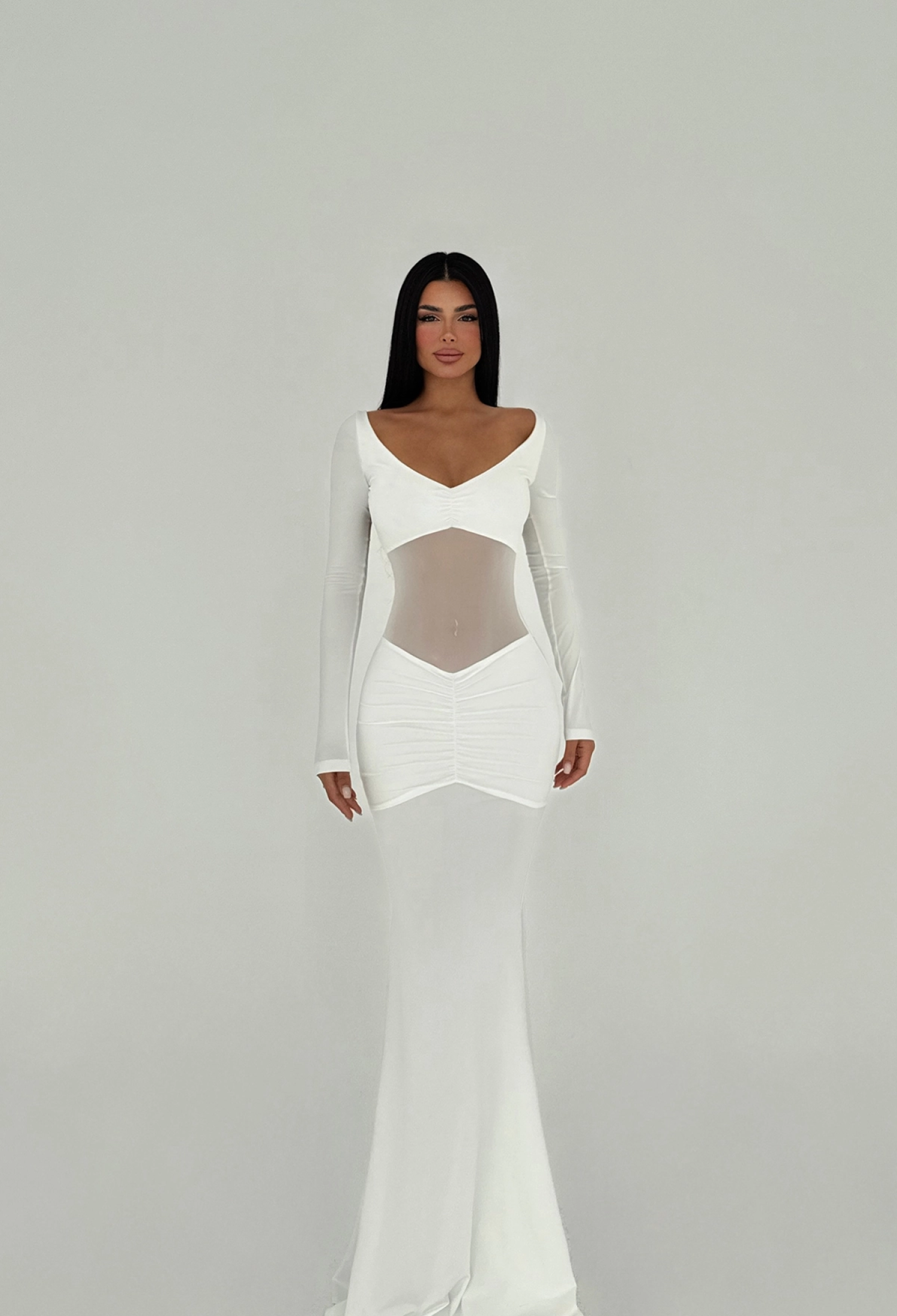 Transparent Front Long Dress - Brand: EYYO ATELIER - Women & Kids, Baby Clothes Wholesale - TheBS Women