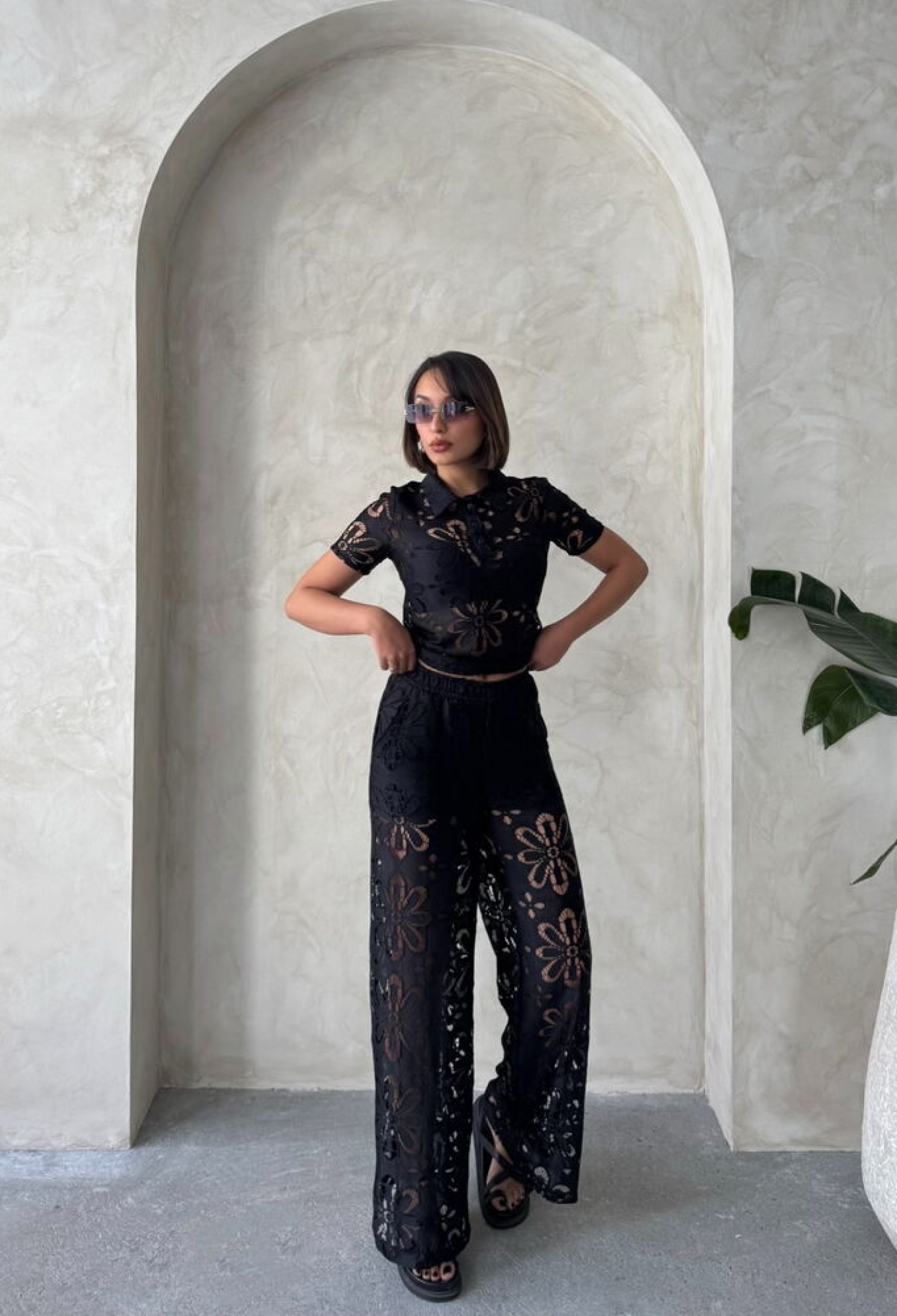 Shirt Collar Lace Blouse - Black - Brand: Topshow - Women & Kids, Baby Clothes Wholesale - TheBS Women