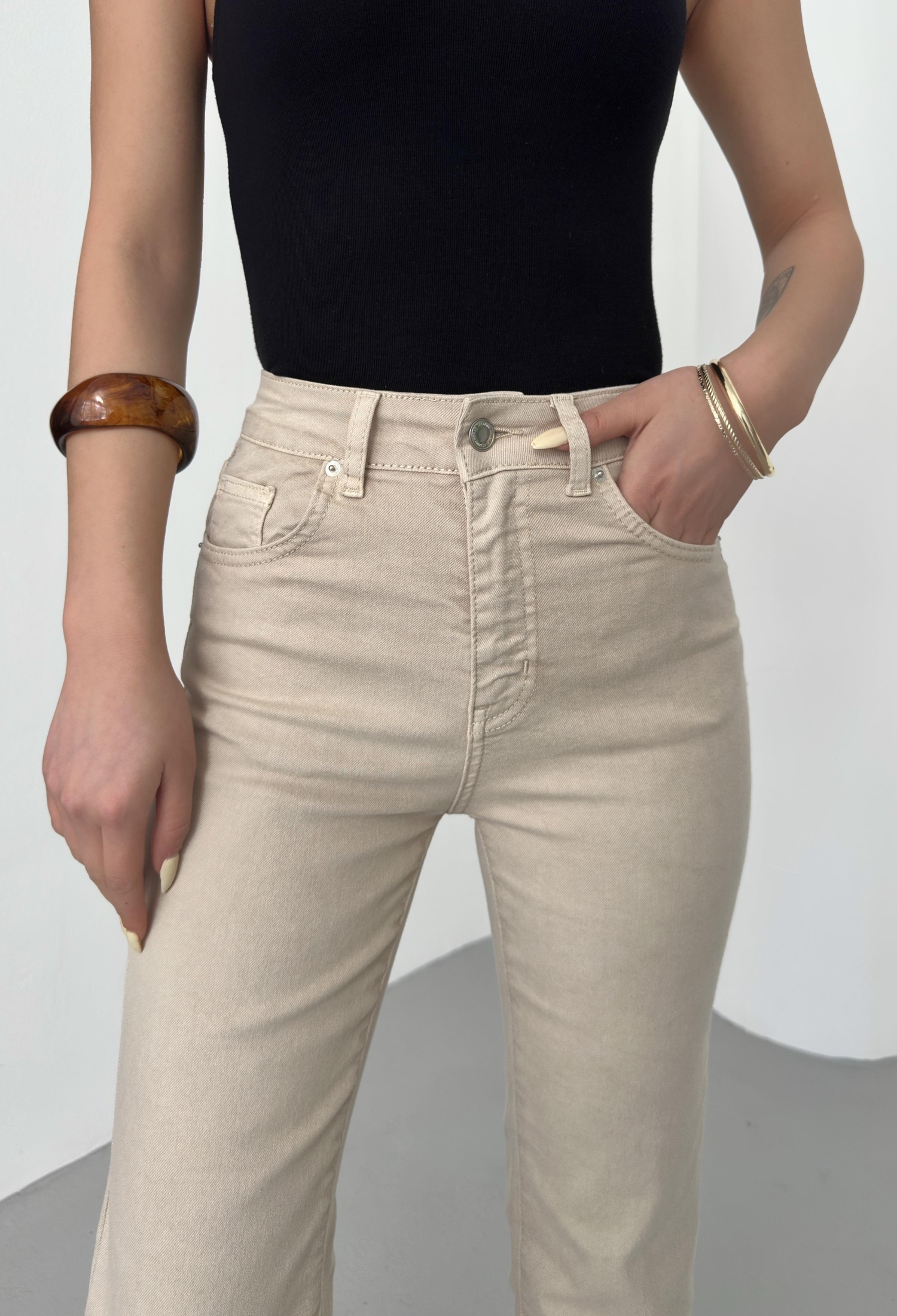 Women's High Waist Half Spanish Leg Antique Jeans - Brand: LACARINO - Women & Kids, Baby Clothes Wholesale - TheBS Women