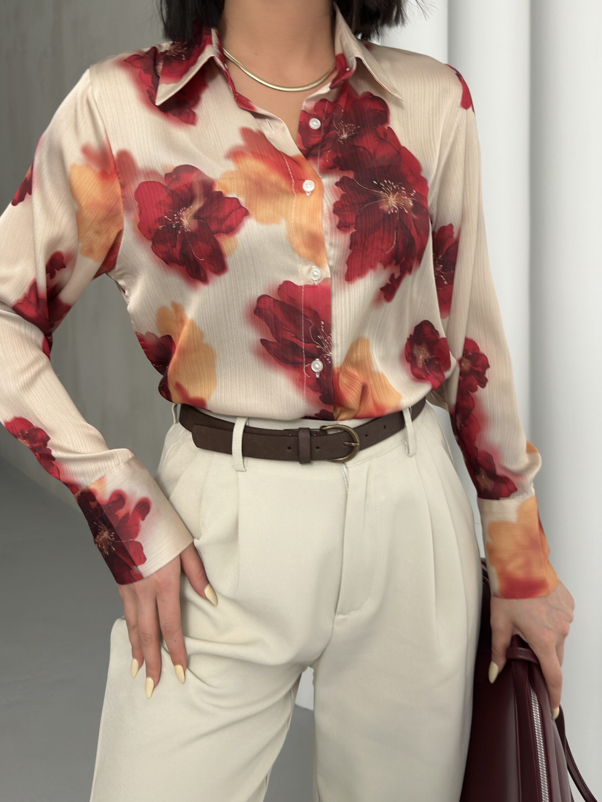 Opener Rose Pattern Shirt - Brand: My Fashion - Women & Kids, Baby Clothes Wholesale - TheBS Women Opener Rose Pattern Shirt - Brand: My Fashion - Women & Kids, Baby Clothes Wholesale - TheBS Women