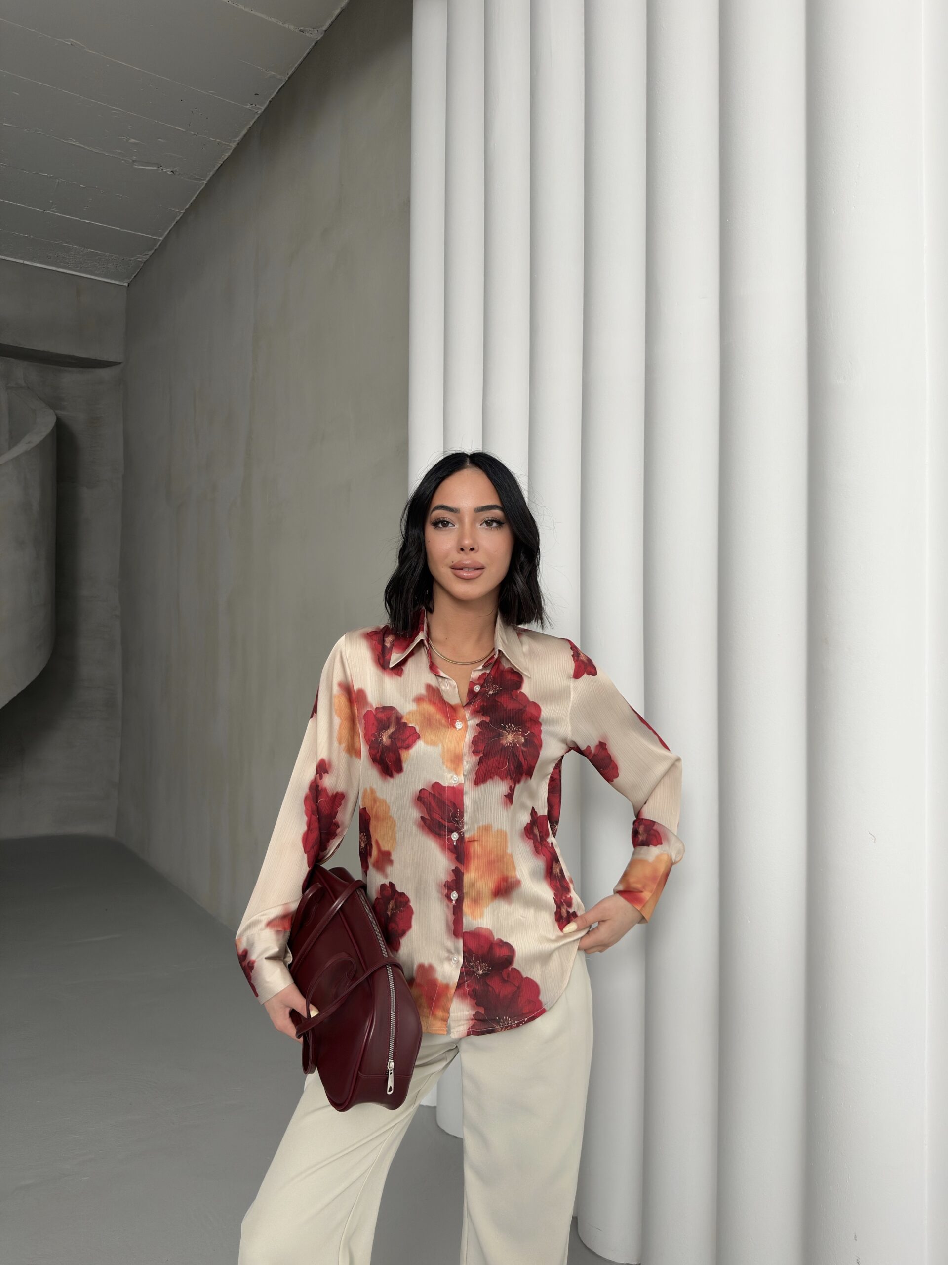 Opener Rose Pattern Shirt - Brand: My Fashion - Women & Kids, Baby Clothes Wholesale - TheBS Women Opener Rose Pattern Shirt - Brand: My Fashion - Women & Kids, Baby Clothes Wholesale - TheBS Women