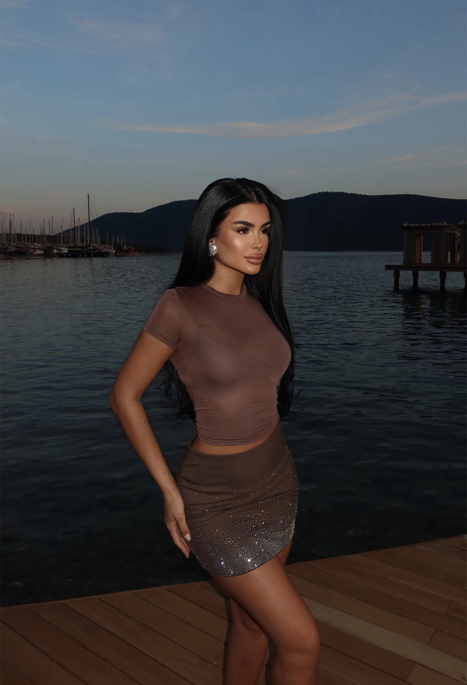 Stone Detail Mini Skirt - Brand: EYYO ATELIER - Women & Kids, Baby Clothes Wholesale - TheBS Women