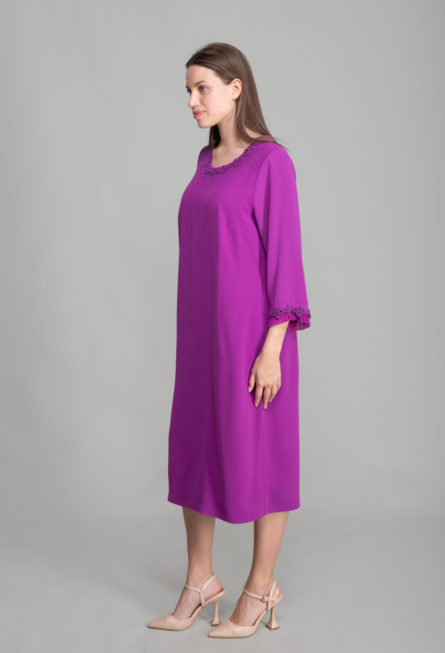 Round Neck Straight Skinny Suzanna Dress - Brand: GUMANIZE - Women & Kids, Baby Clothes Wholesale - TheBS Women