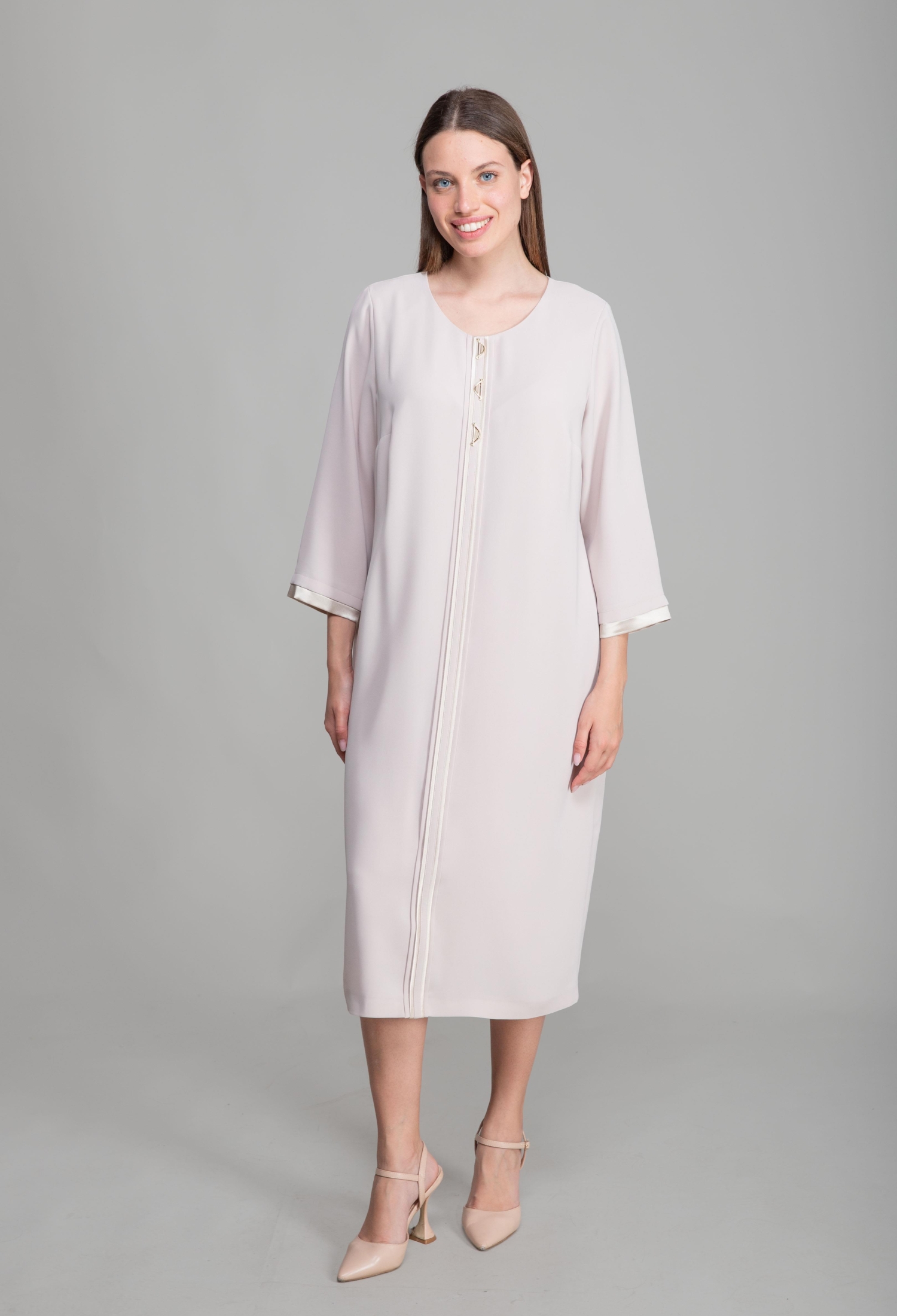 Round Neck Straight Skinny Suzanna Dress - Brand: GUMANIZE - Women & Kids, Baby Clothes Wholesale - TheBS Women