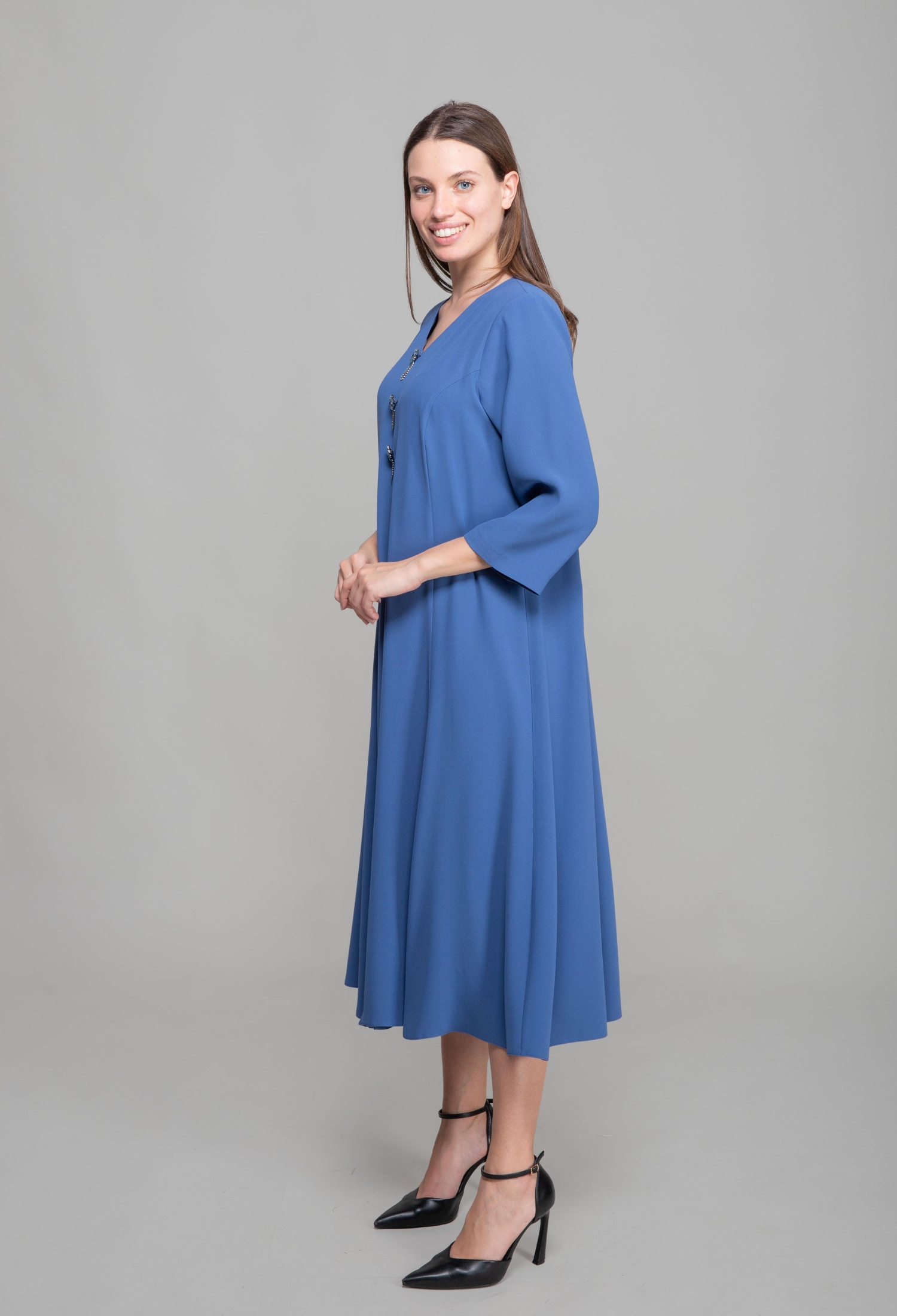 V Neck Suzanna Dress - Brand: GUMANIZE - Women & Kids, Baby Clothes Wholesale - TheBS Women