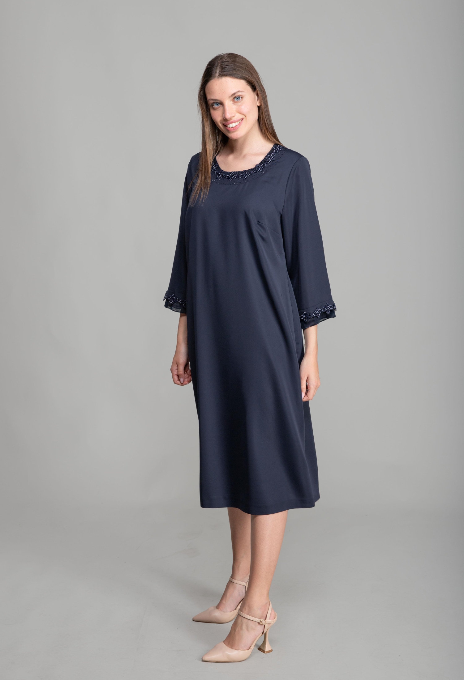 Round Neck Straight Skinny Suzanna Dress - Brand: GUMANIZE - Women & Kids, Baby Clothes Wholesale - TheBS Women