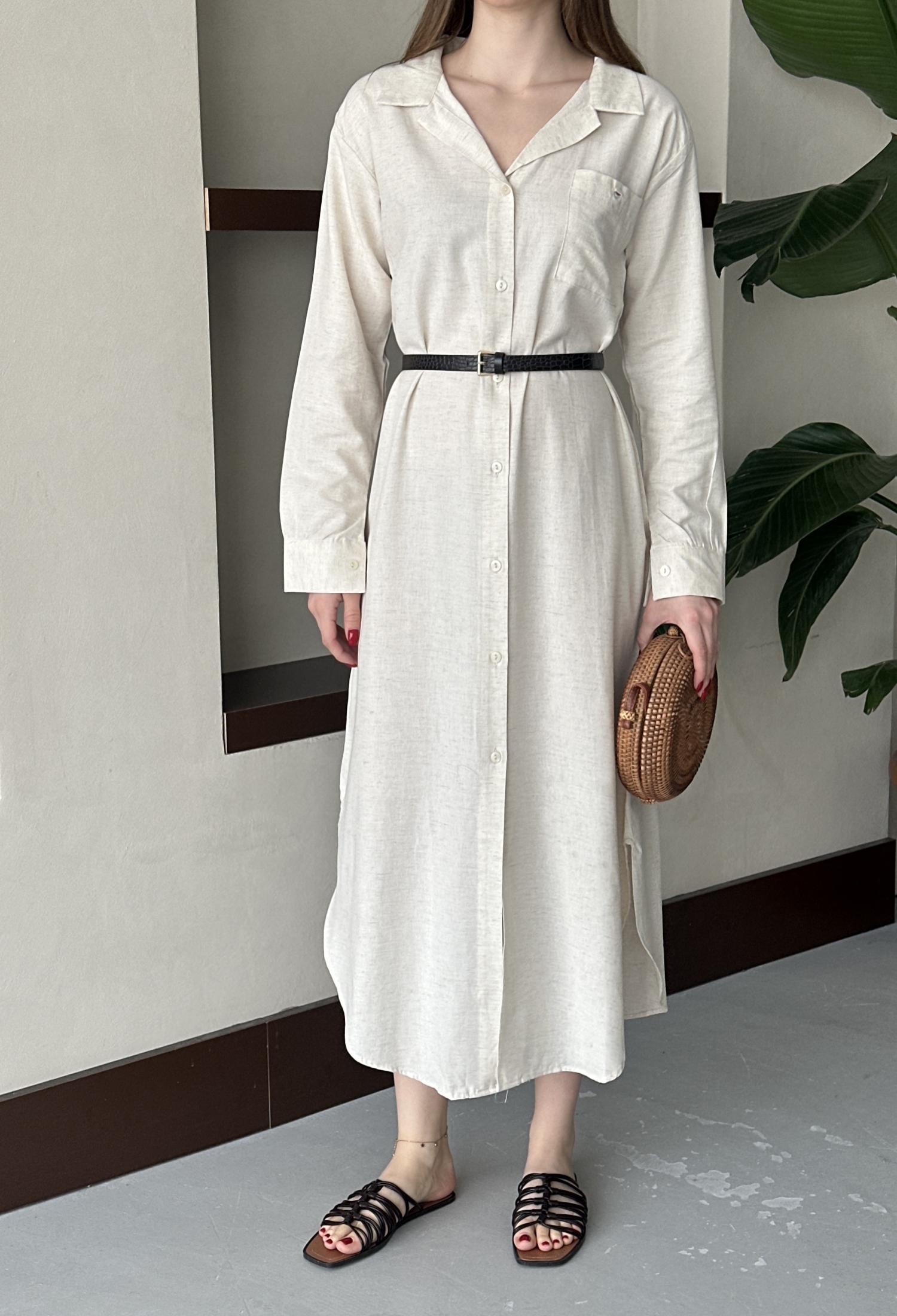 Linen Open Neck Dress - Brand: My Fashion - Women & Kids, Baby Clothes Wholesale - TheBS Women