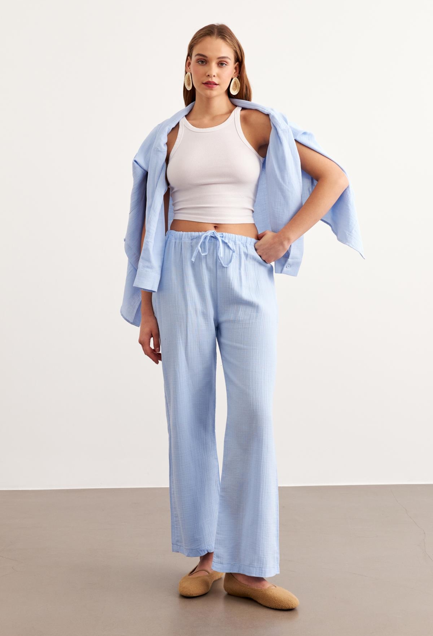 Elastic Waist Mueslin Pants - Brand: Levure - Women & Kids, Baby Clothes Wholesale - TheBS Women