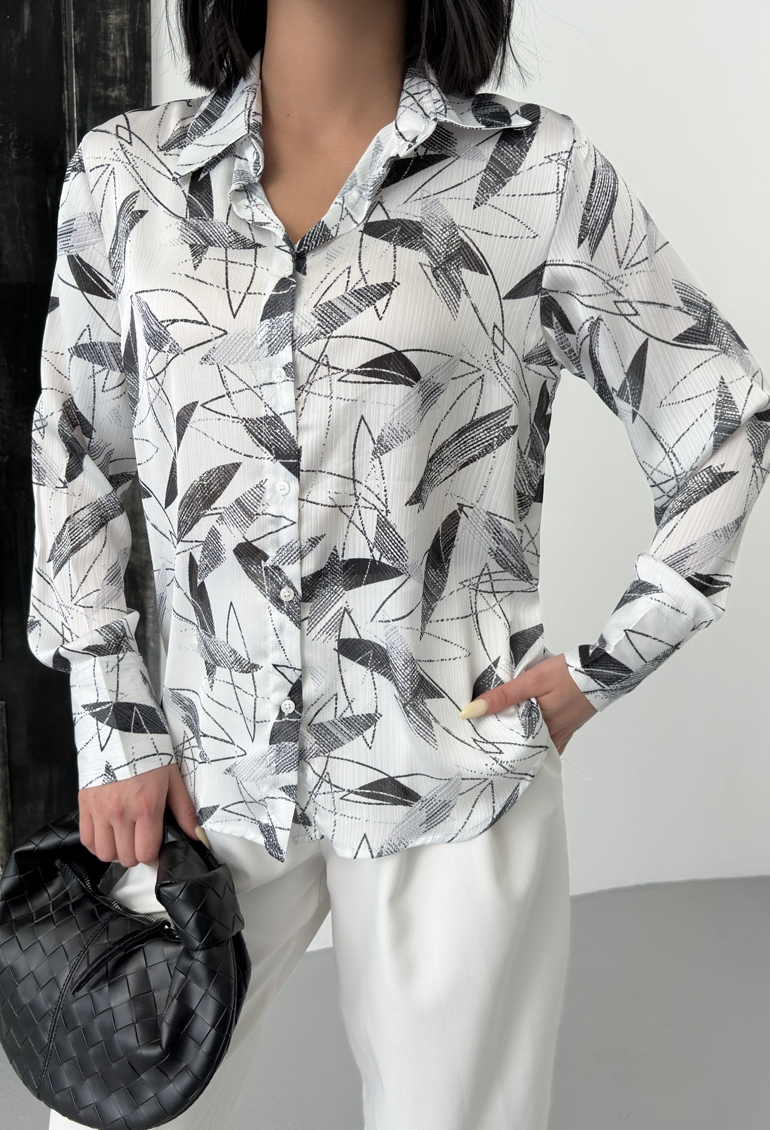 Bamboo Leaf Pattern Shirt - Brand: My Fashion - Women & Kids, Baby Clothes Wholesale - TheBS Women