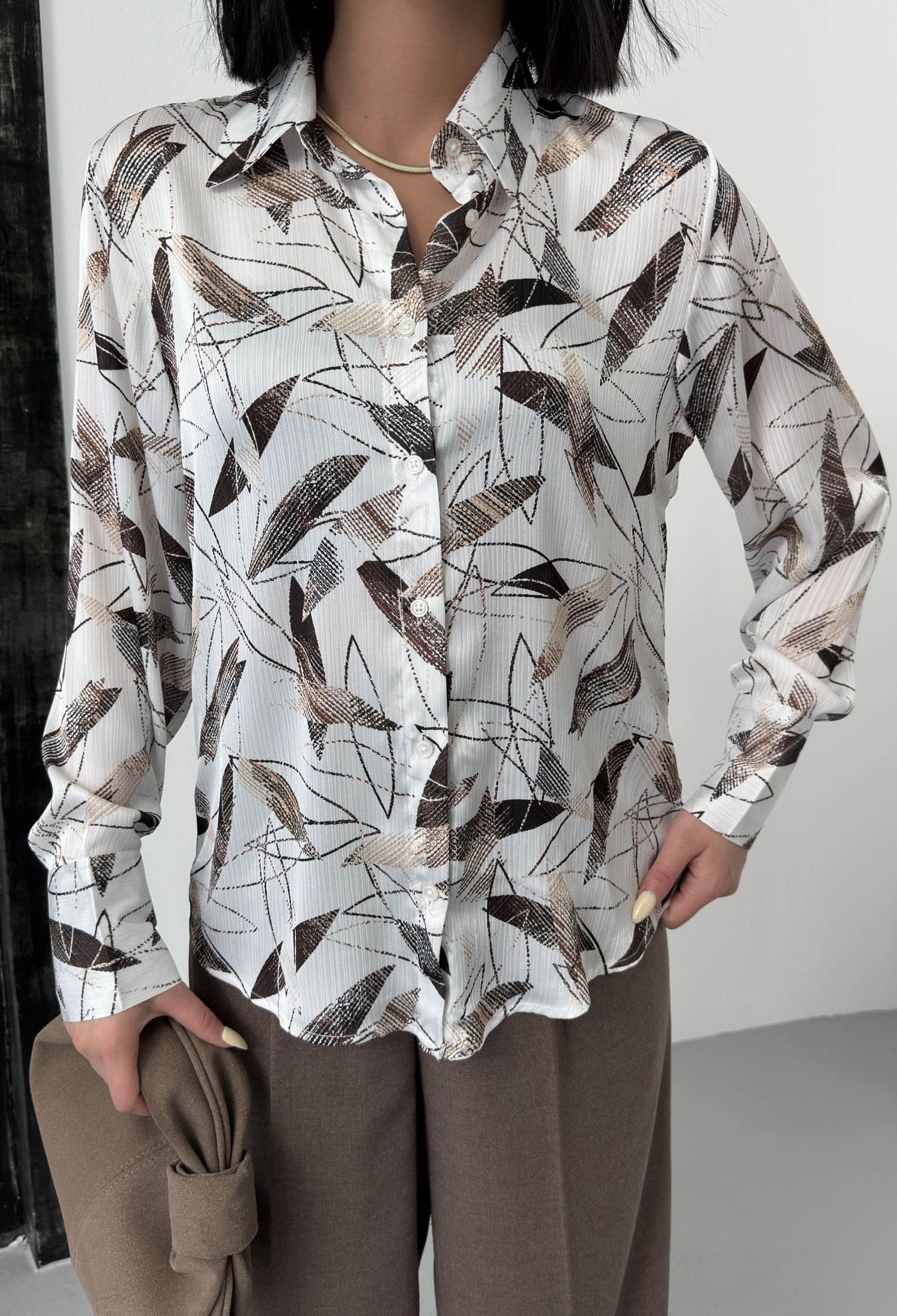 Bamboo Leaf Pattern Shirt - Brand: My Fashion - Women & Kids, Baby Clothes Wholesale - TheBS Women