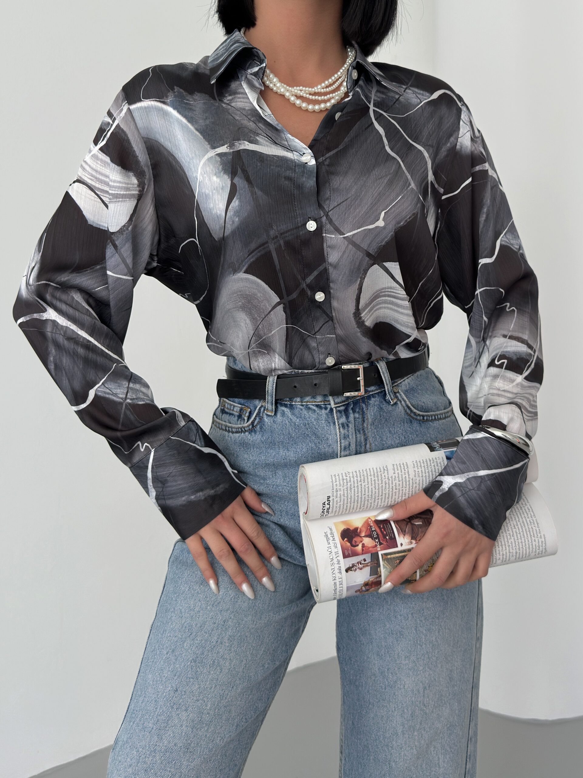 Ebru Pattern Shirt - Brand: My Fashion - Women & Kids, Baby Clothes Wholesale - TheBS Women Ebru Pattern Shirt - Brand: My Fashion - Women & Kids, Baby Clothes Wholesale - TheBS Women