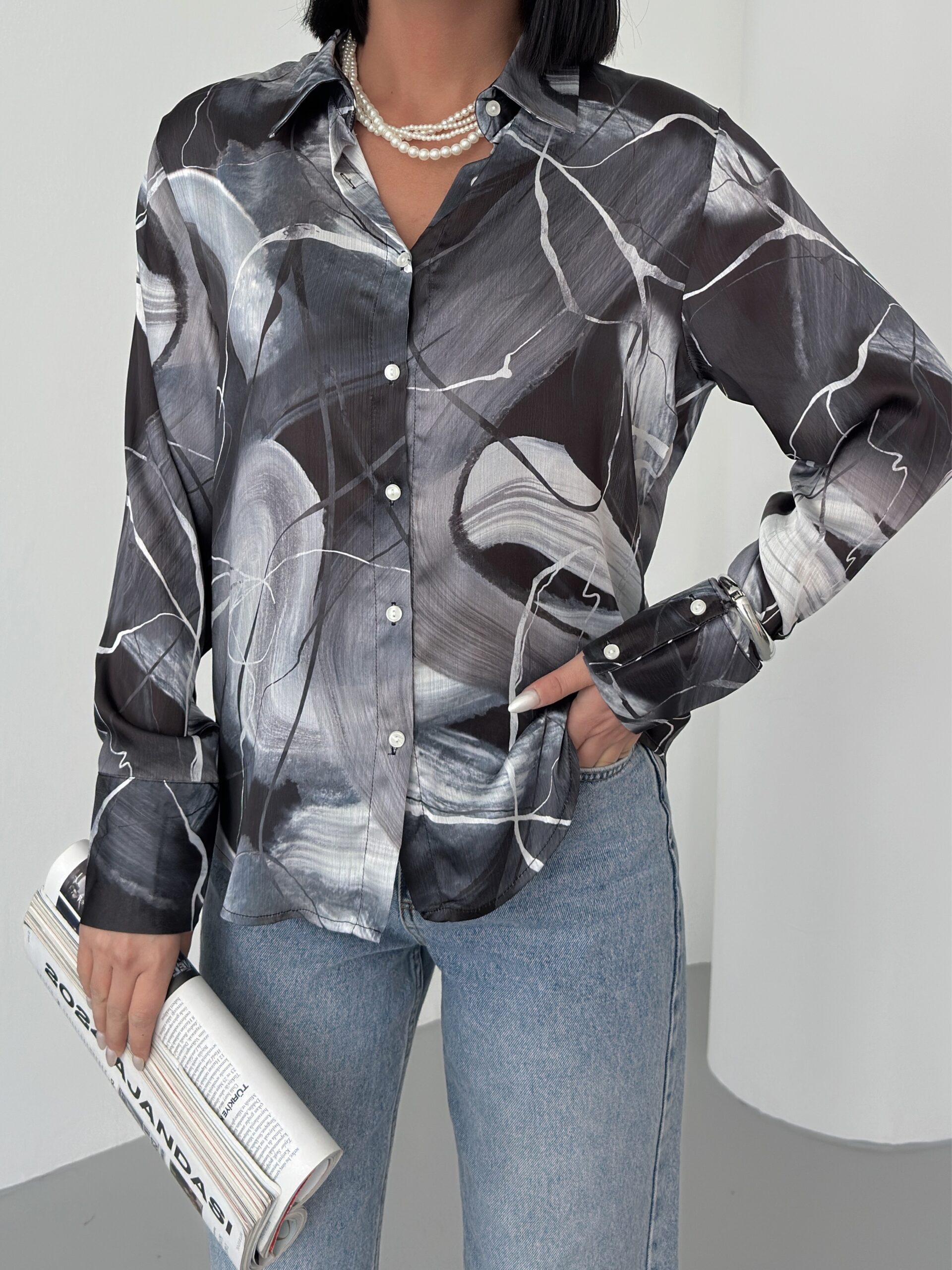 Ebru Pattern Shirt - Brand: My Fashion - Women & Kids, Baby Clothes Wholesale - TheBS Women Ebru Pattern Shirt - Brand: My Fashion - Women & Kids, Baby Clothes Wholesale - TheBS Women