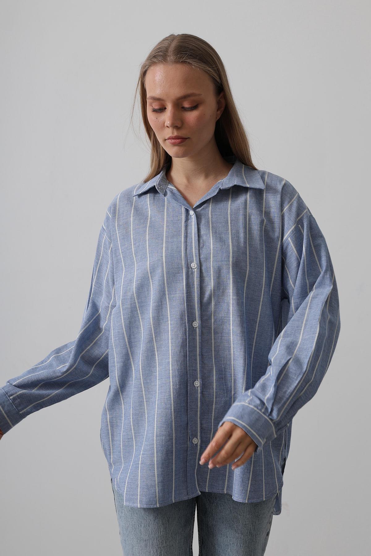 Striped Tunic Shirt -Pattern 1 - Brand: Reyon - Women & Kids, Baby Clothes Wholesale - TheBS Women