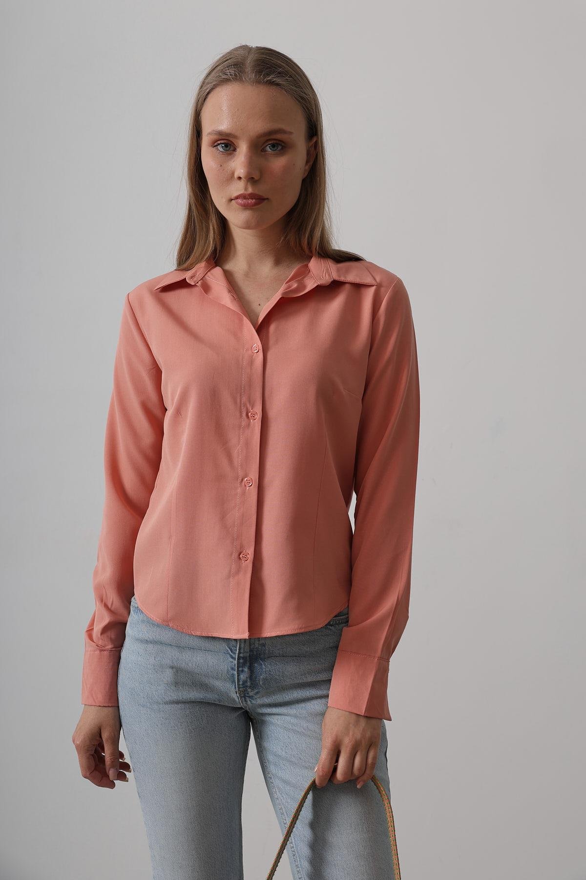 Basic Shirt – Salmon – Brand: Reyon – Women & Kids, Baby Clothes Wholesale – TheBS Women