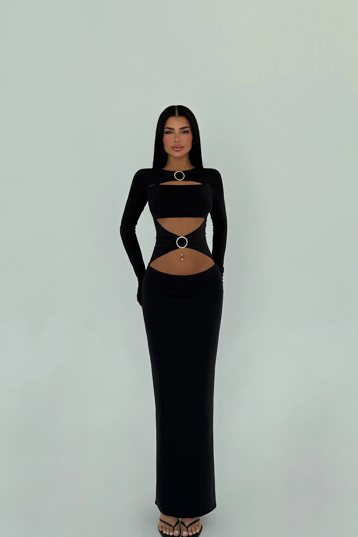 Ring Detail Long Dress – Brand: EYYO ATELIER – Women & Kids, Baby Clothes Wholesale – TheBS Women