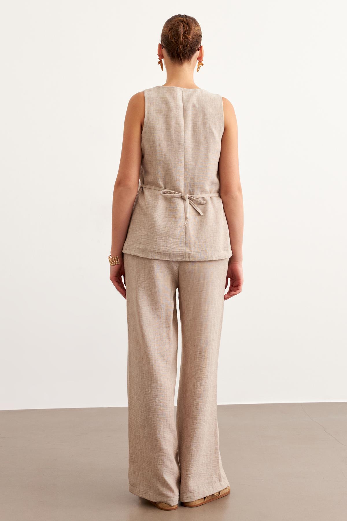 Elastic Waist Linen Trousers - Brand: Levure - Women & Kids, Baby Clothes Wholesale - TheBS Women Elastic Waist Linen Trousers - Brand: Levure - Women & Kids, Baby Clothes Wholesale - TheBS Women